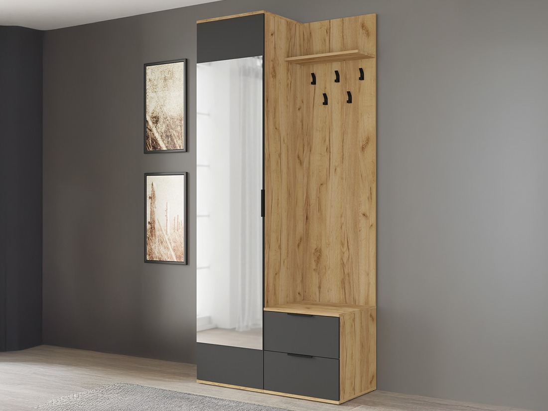 Прихожая Houston 2004 (Антрацит + Золотистый дуб)