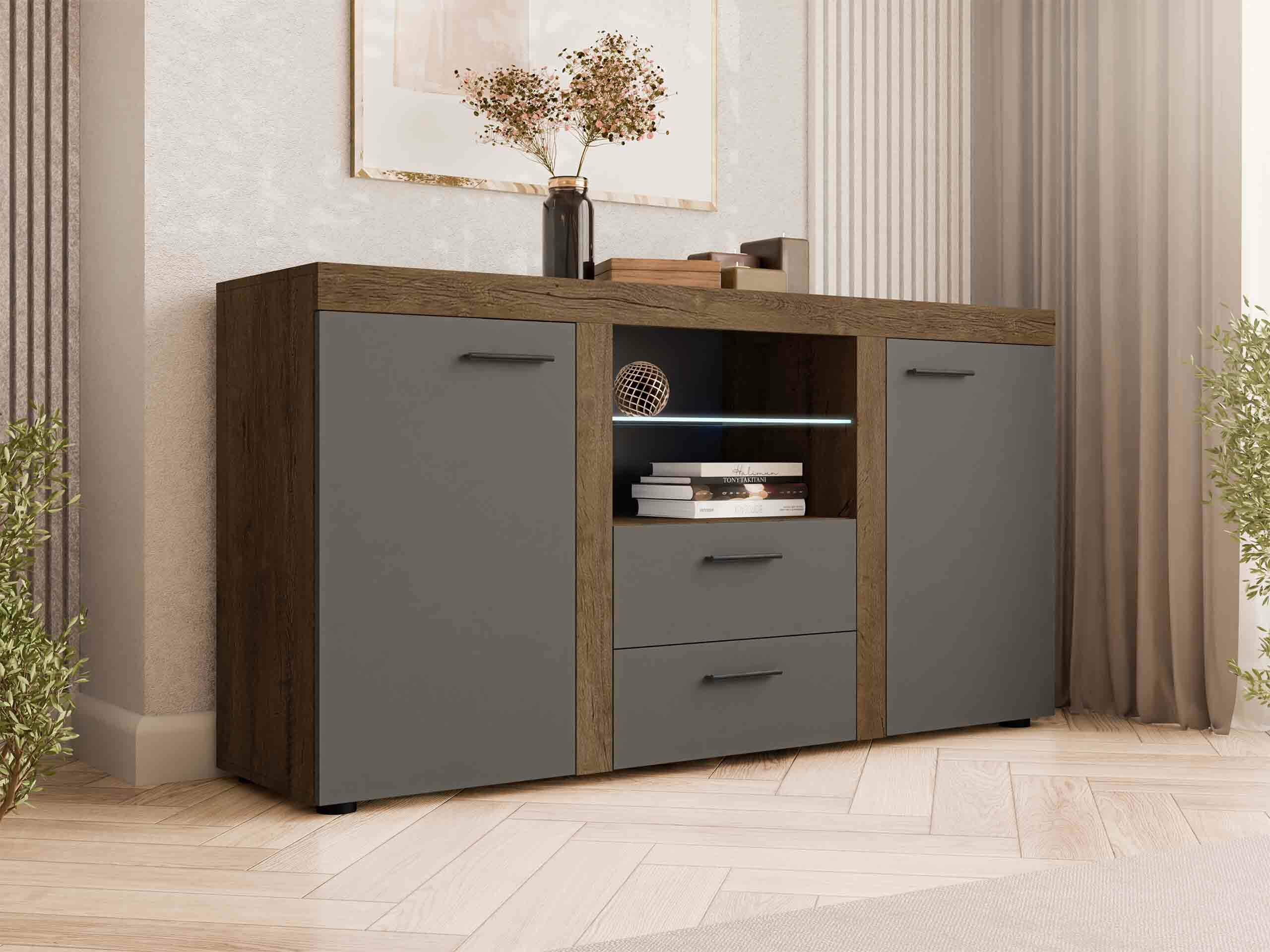 Kомод Tucson 104 (Дуб лефкас + Графит)