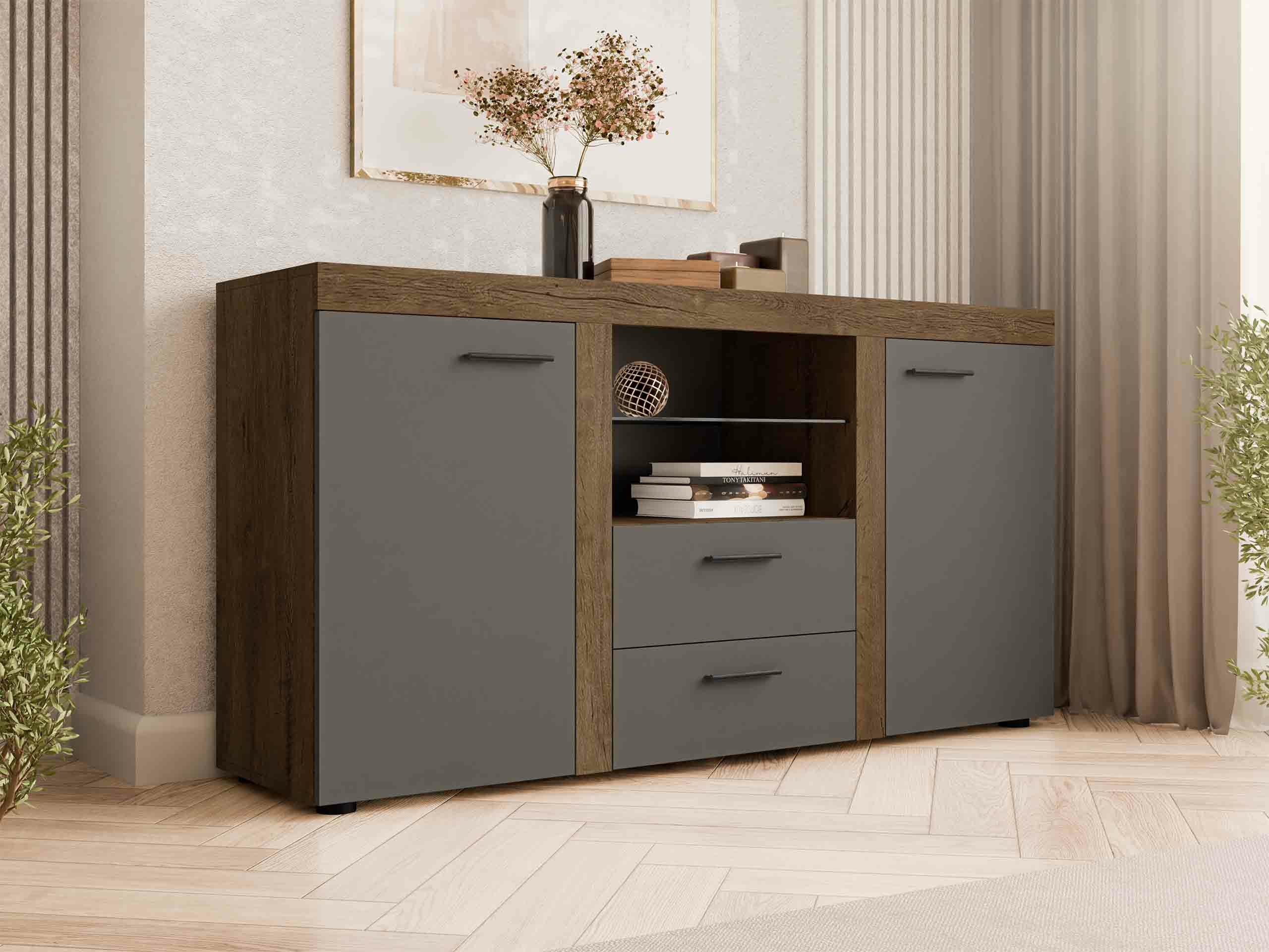 Kumode Tucson 104 (Lefkas ozols + Grafīts)