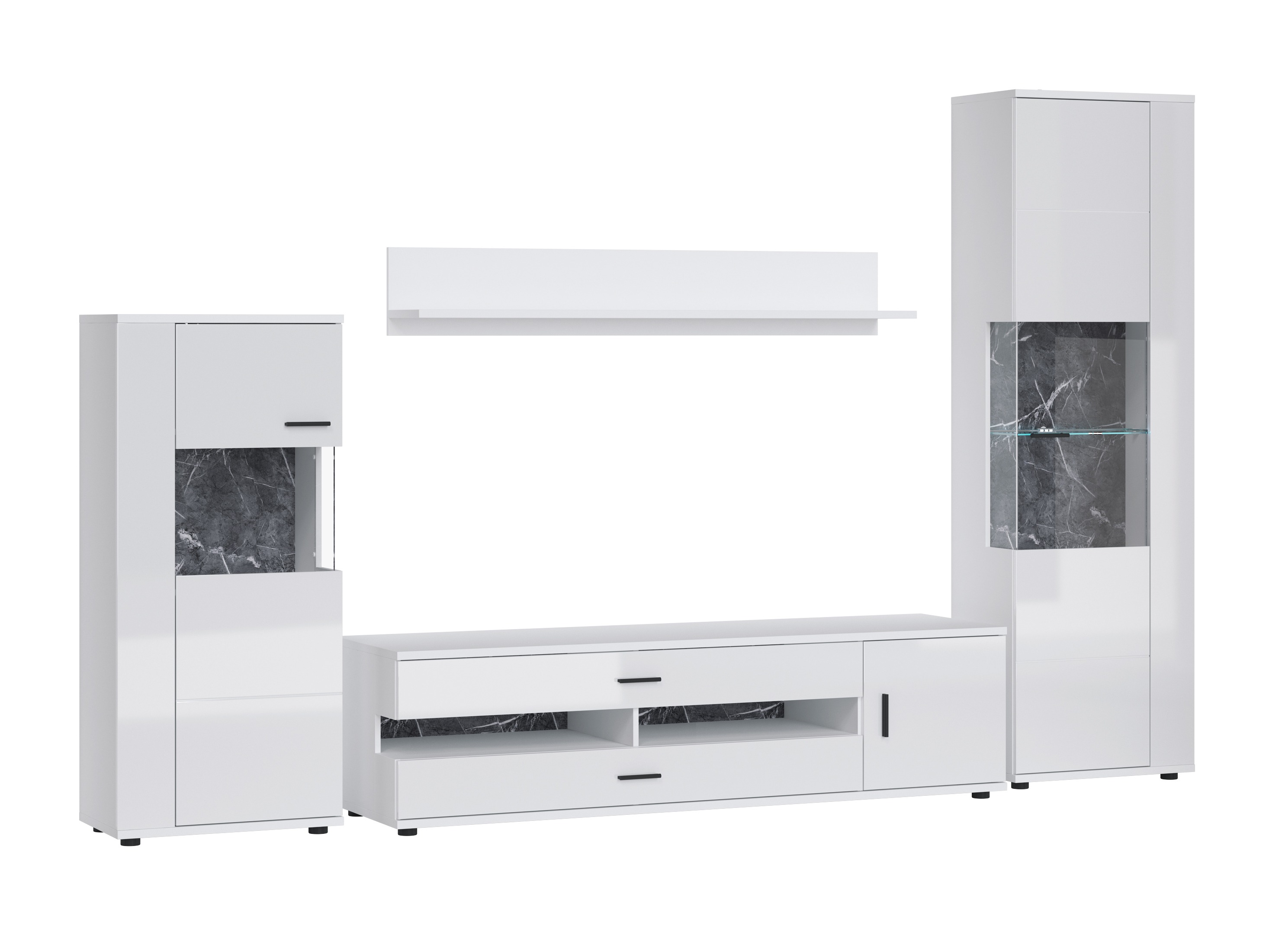 Набор для гостиной Ontario 161 (Глянцевый белый + Белый)