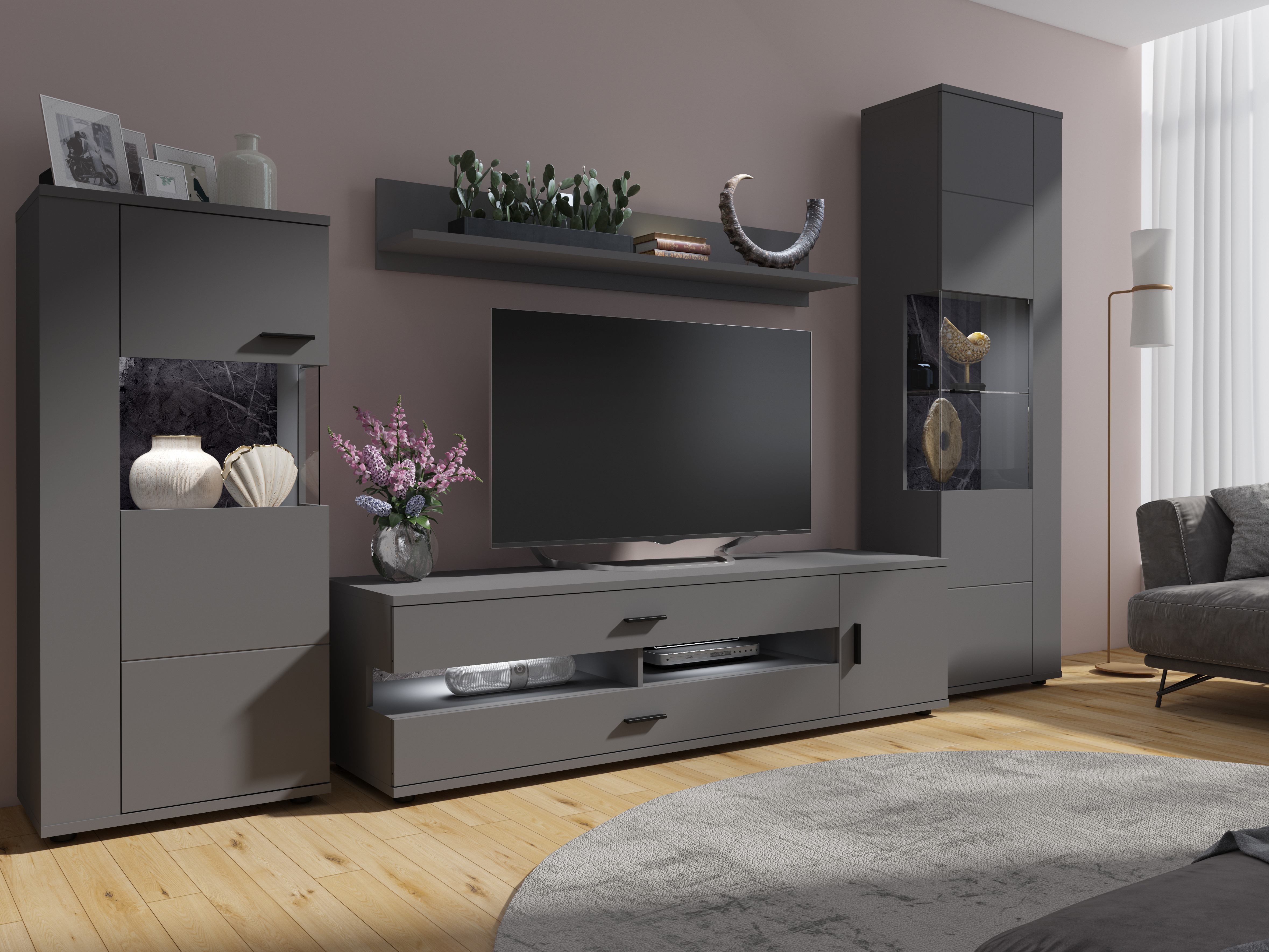 Viesistabas komplekts Ontario 161 (Grafīts)