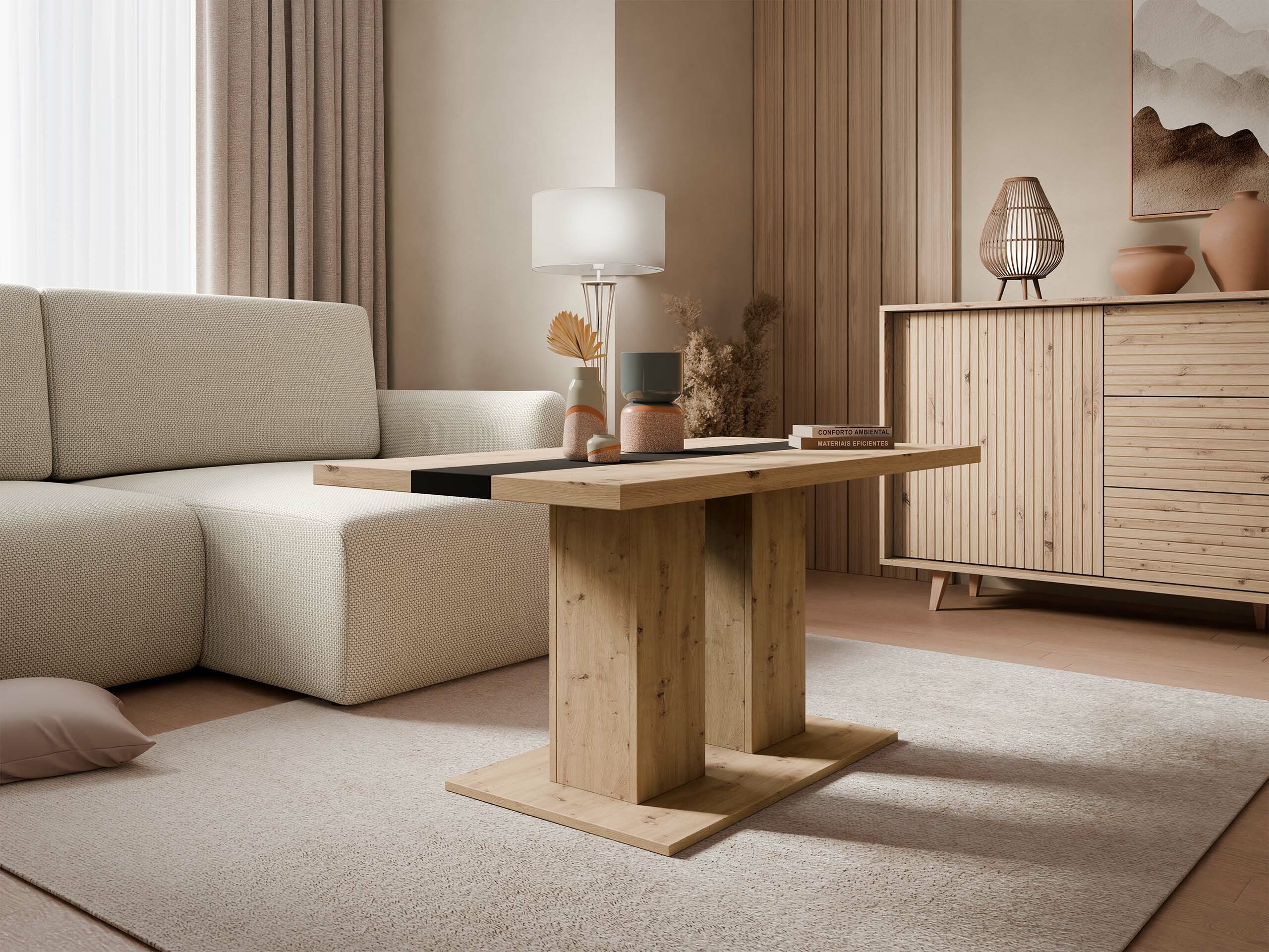 Журнальный столик Tucson 147 (Artisan дуб + Чёрный)