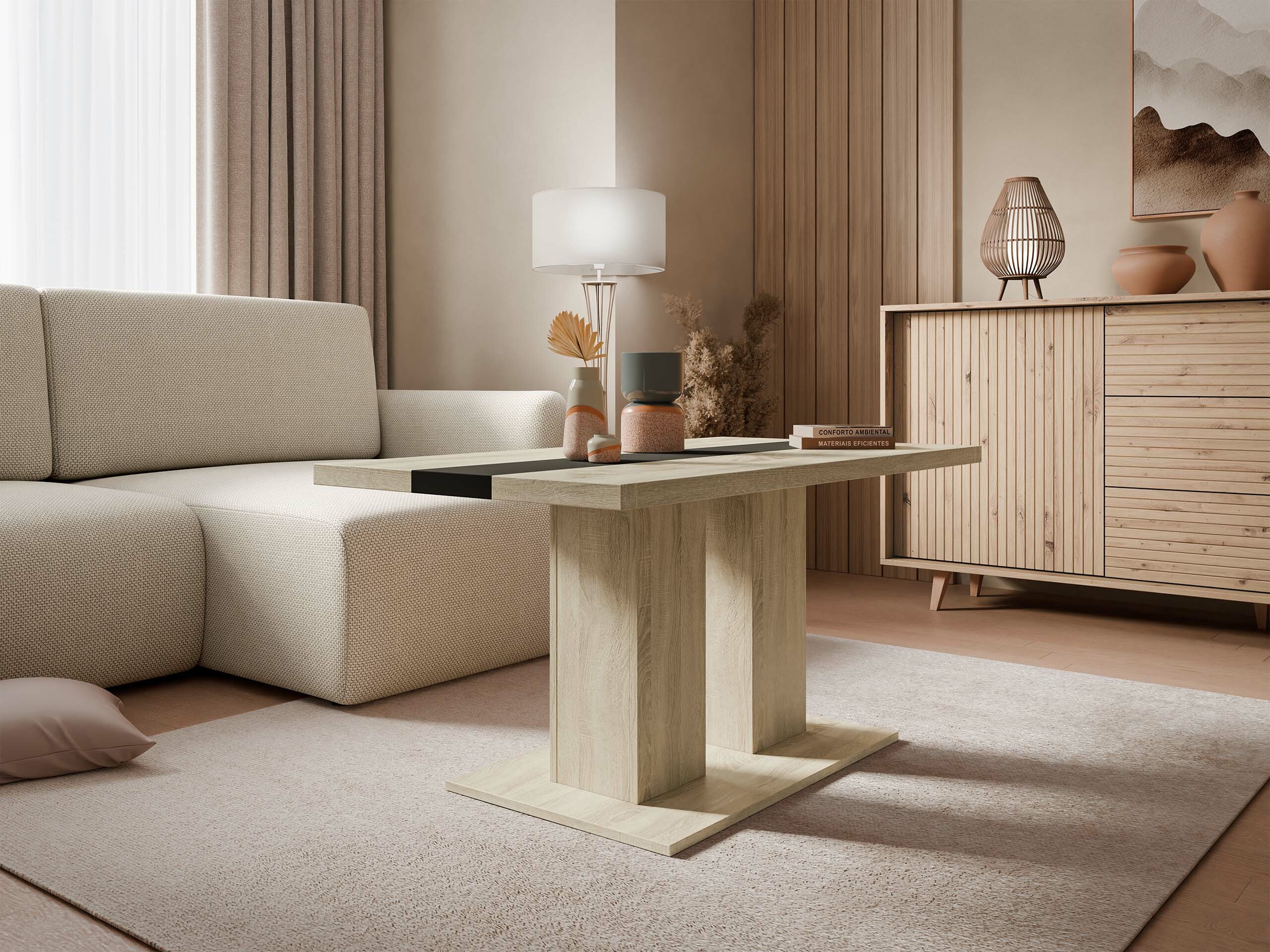 Журнальный столик Tucson 147 (Сонома Дуб + Чёрный)