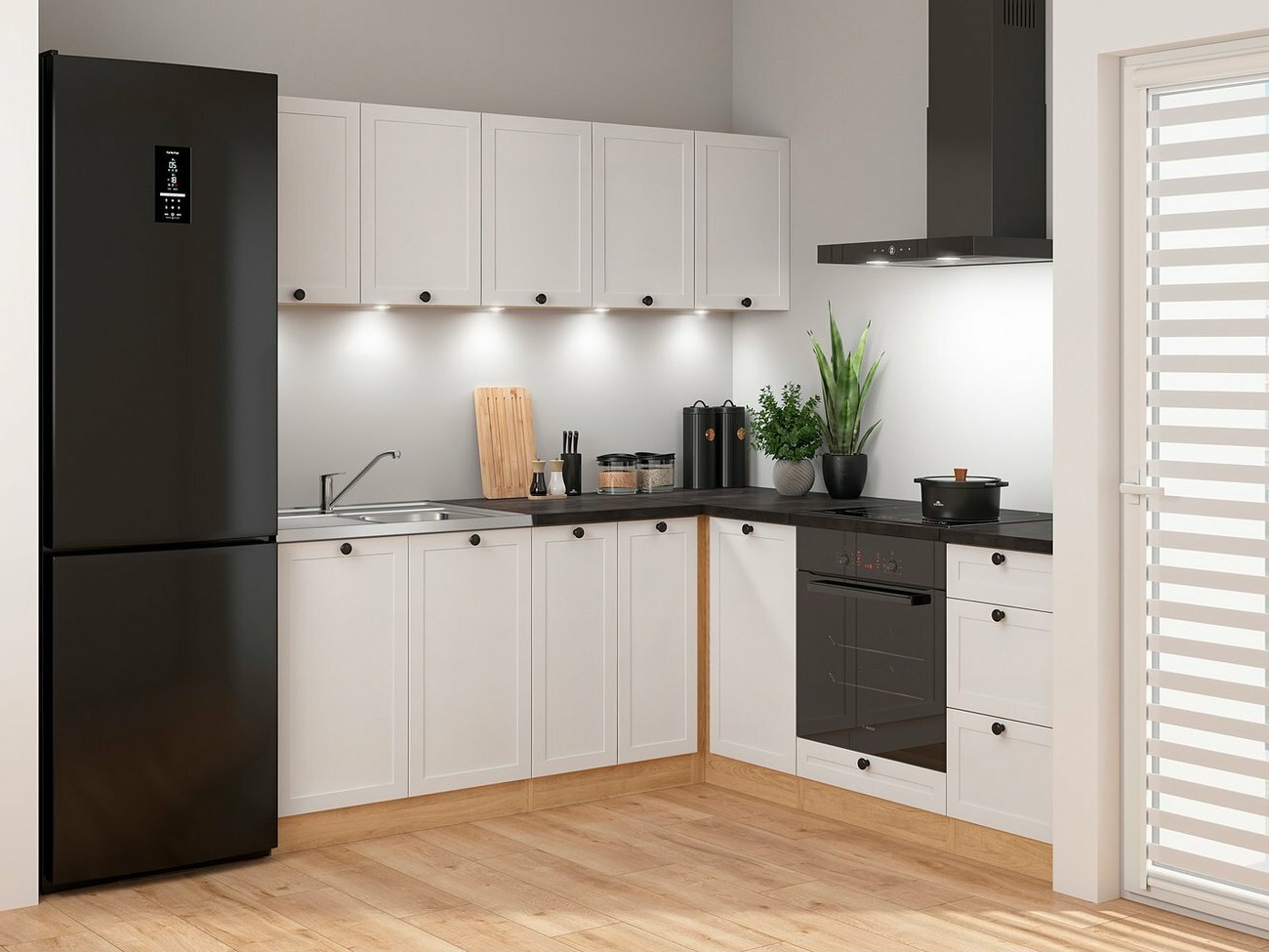 Модульный кухонный гарнитур Classic White Oak 124