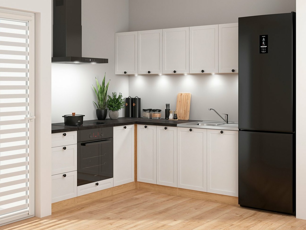 Модульный кухонный гарнитур Classic White Oak 124