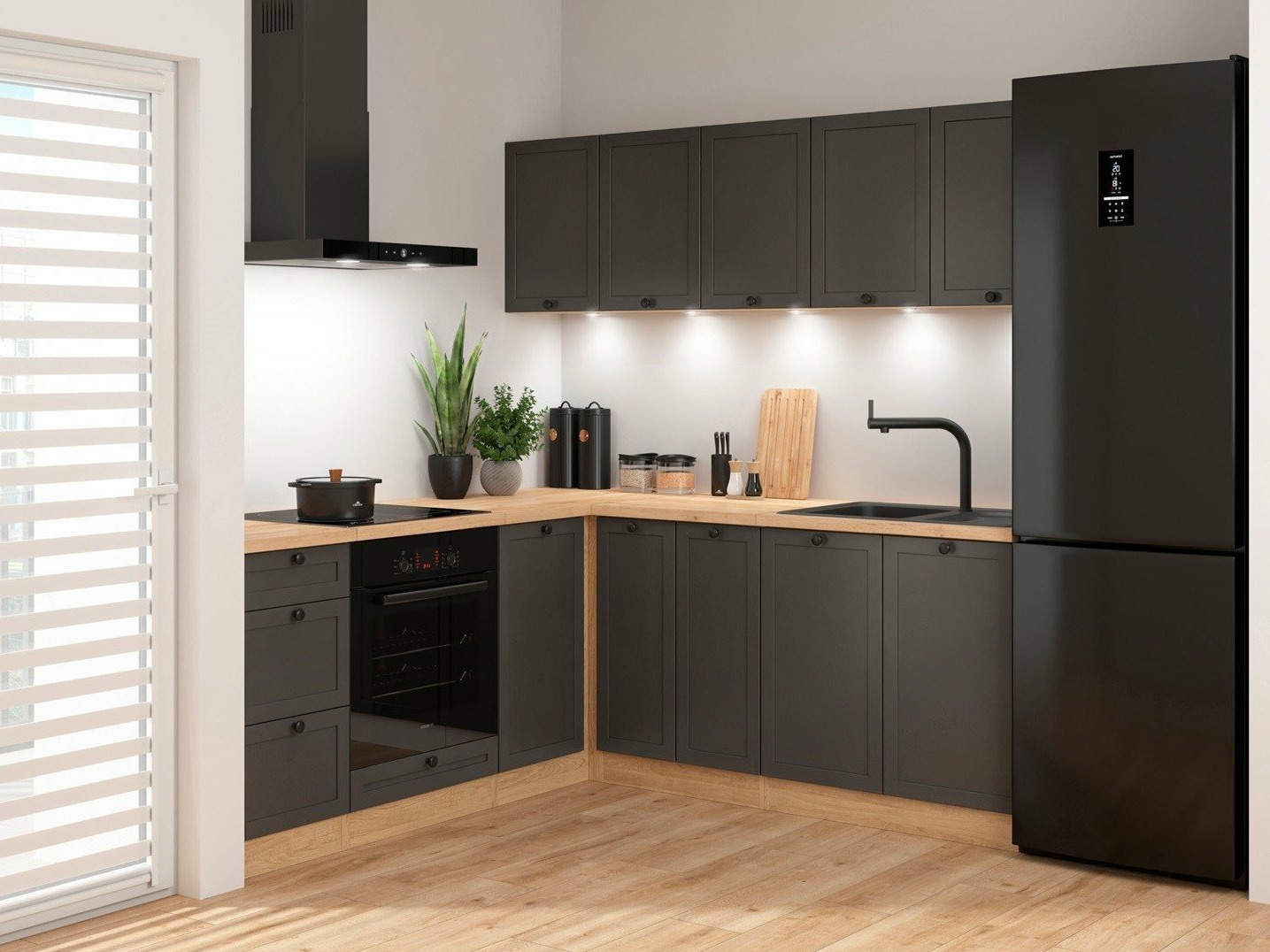 Moduļu virtuves komplekts Classic Grey Oak 120