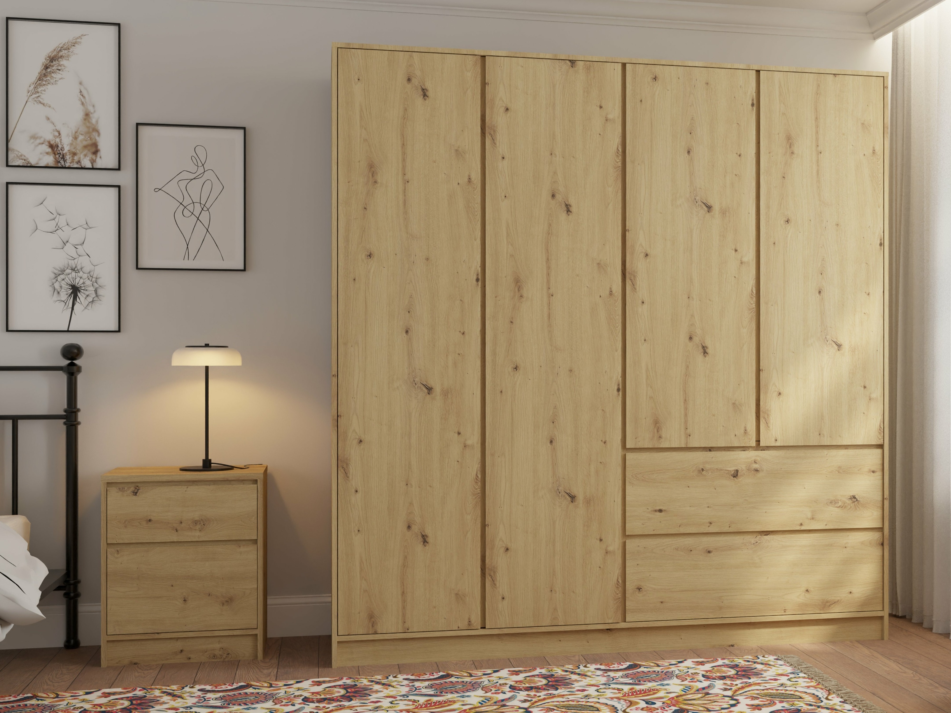 Прикроватная тумбочка Mervese 100 (Artisan дуб)