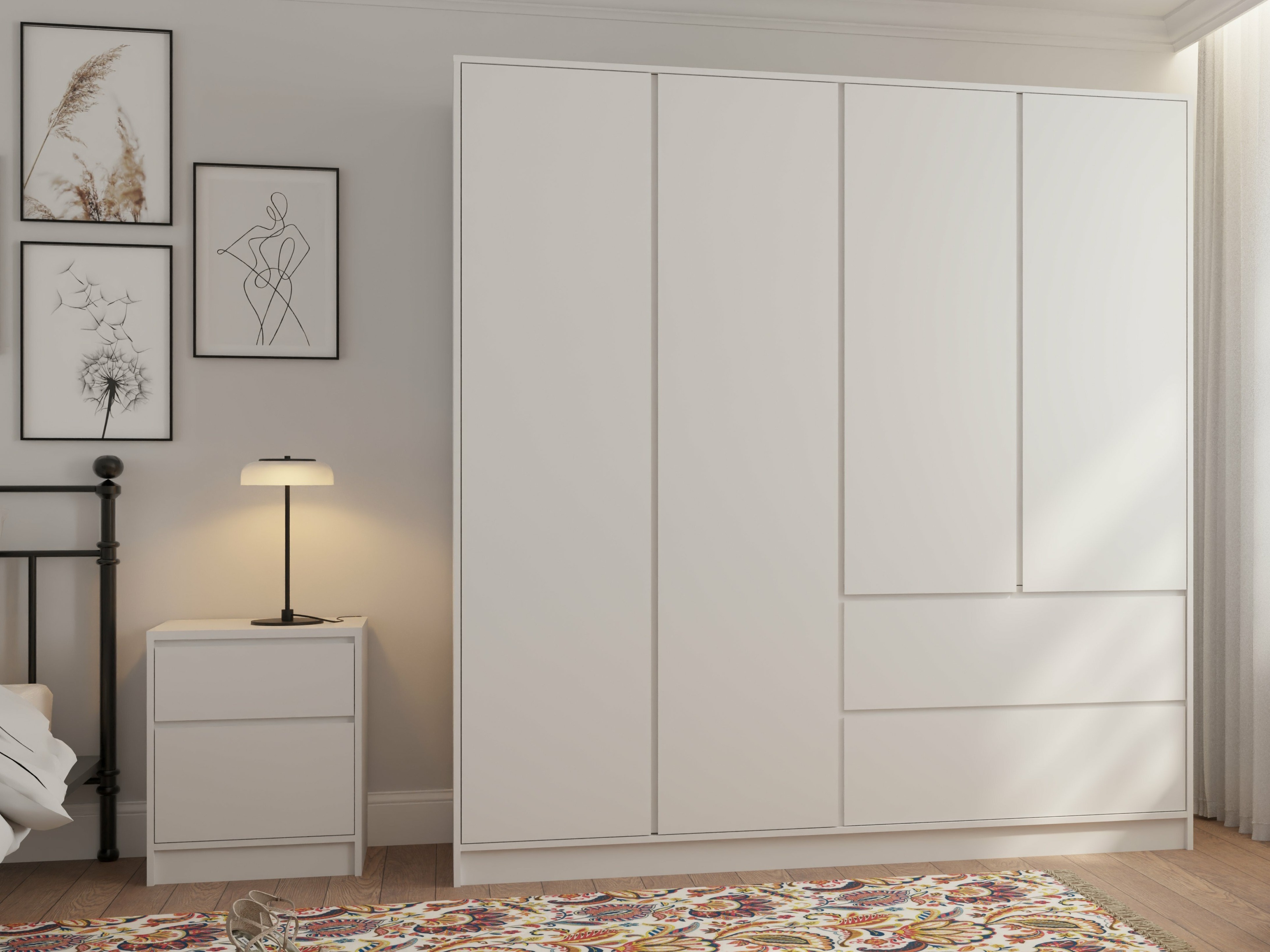 Прикроватная тумбочка Mervese 100 (Белый)