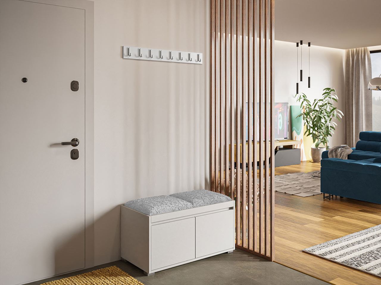 Priekšnama komplekts Comfivo 386 (Balts + Abriamo 06)