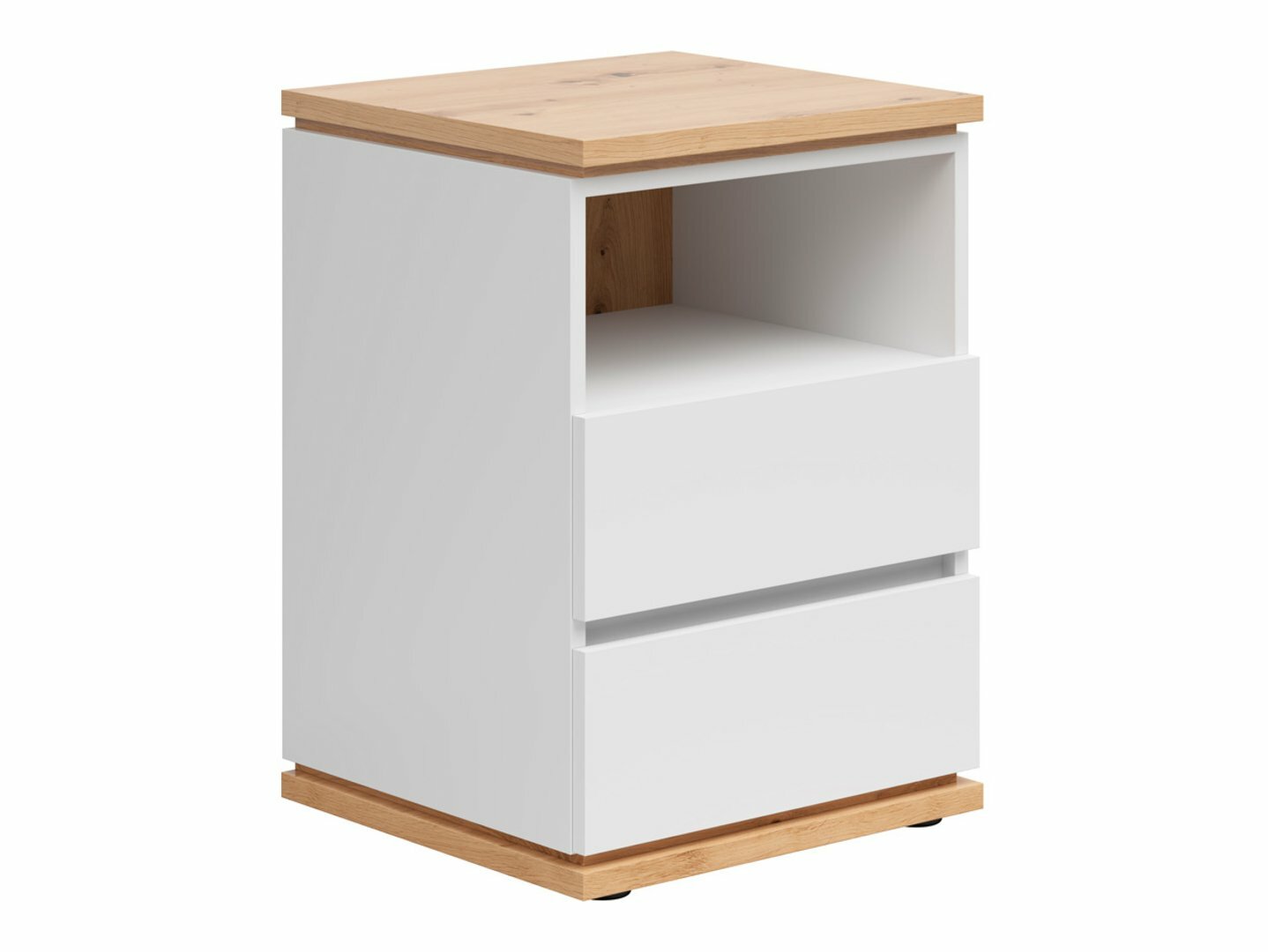 Naktsgaldiņš Cirfelo 114 (Balts + Artisan ozols)
