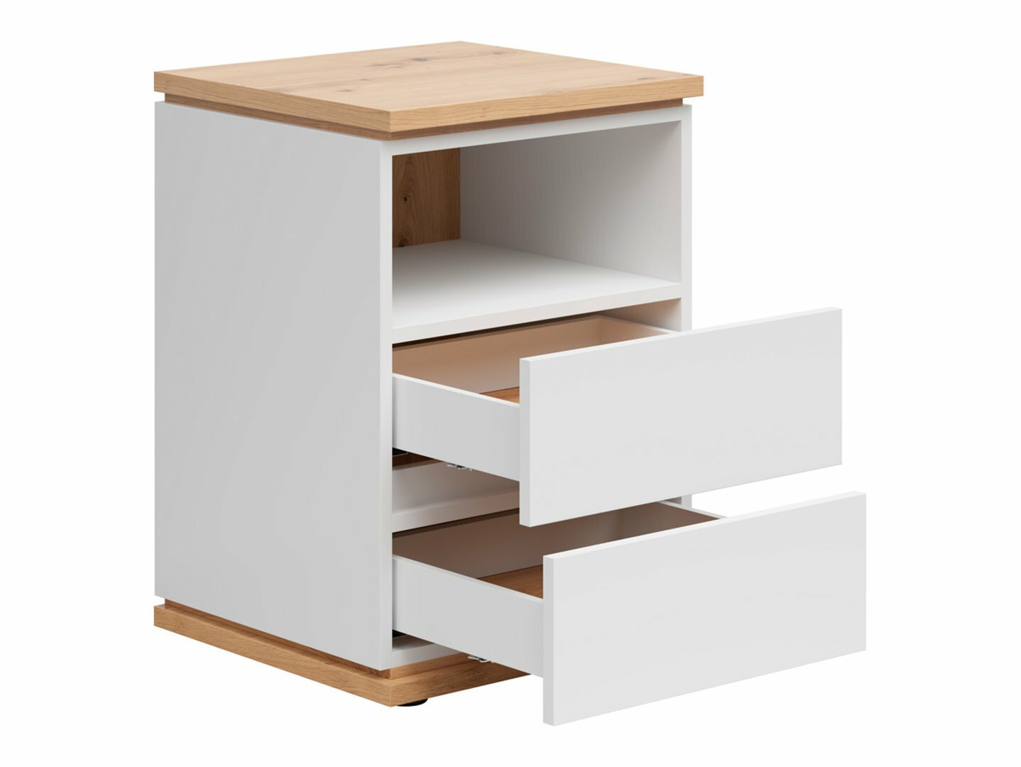 Naktsgaldiņš Cirfelo 114 (Balts + Artisan ozols)