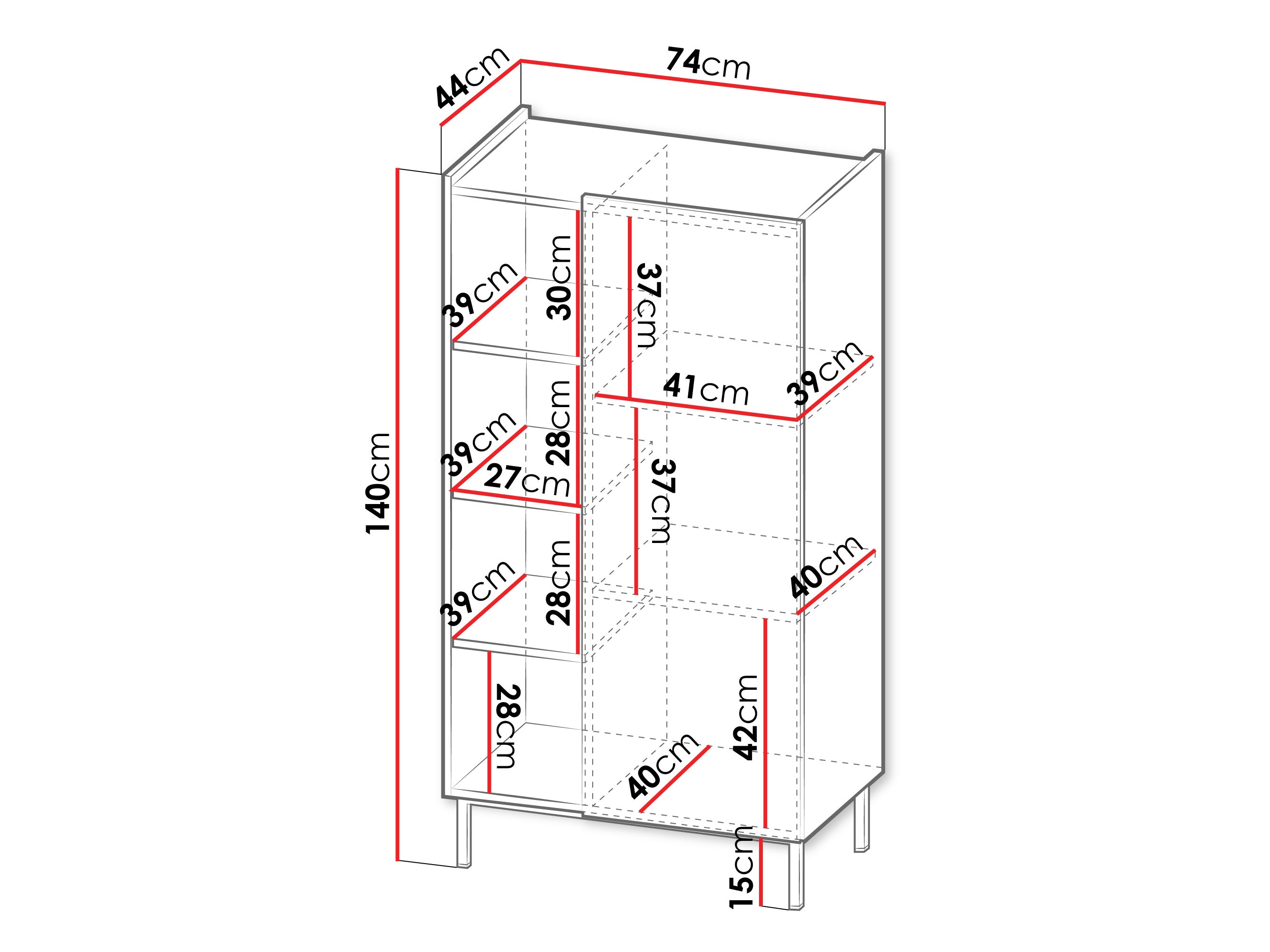 Стеллаж Veldome 101 (Чёрный + Светло-коричневый)
