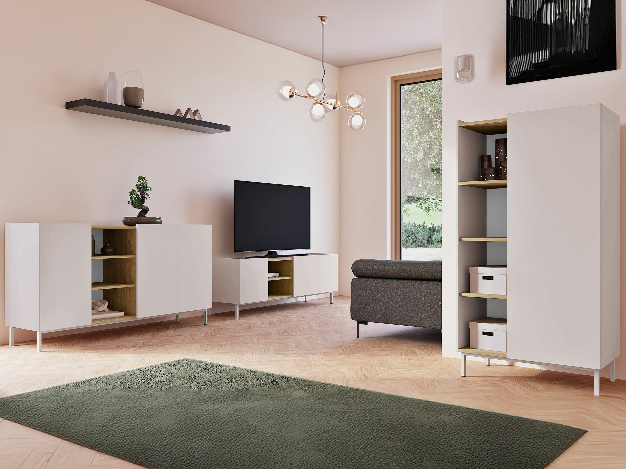 Skapis Veldome 100 (Kašmirs + Ozols)