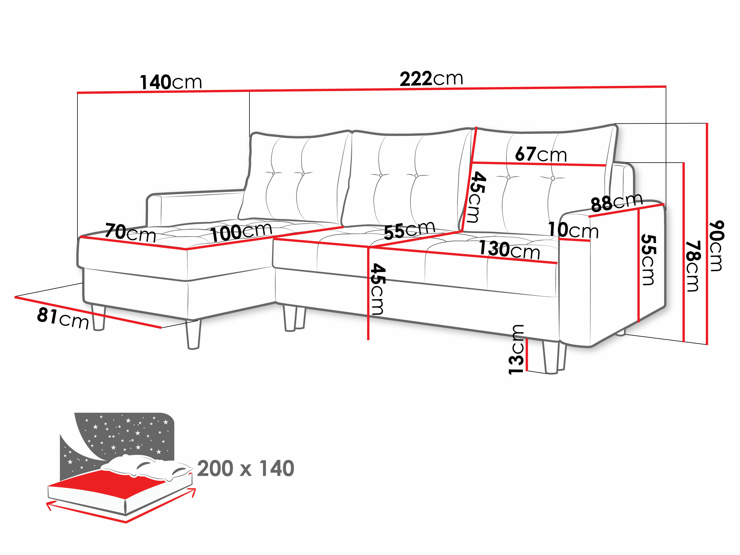Stūra dīvāns Boulder 100 (Malmo 61)