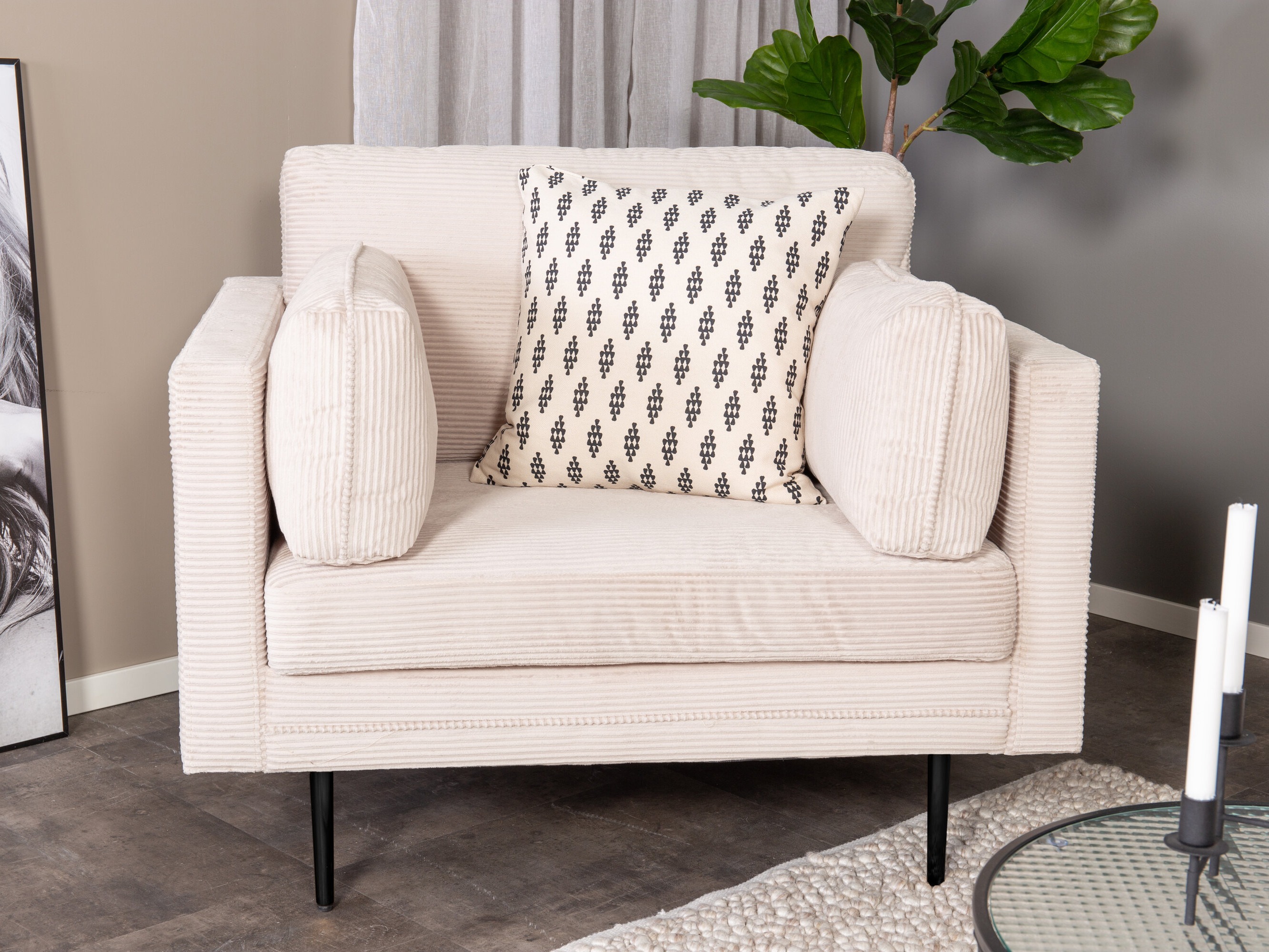 Кресло Dallas 100 (Крем + Чёрный)