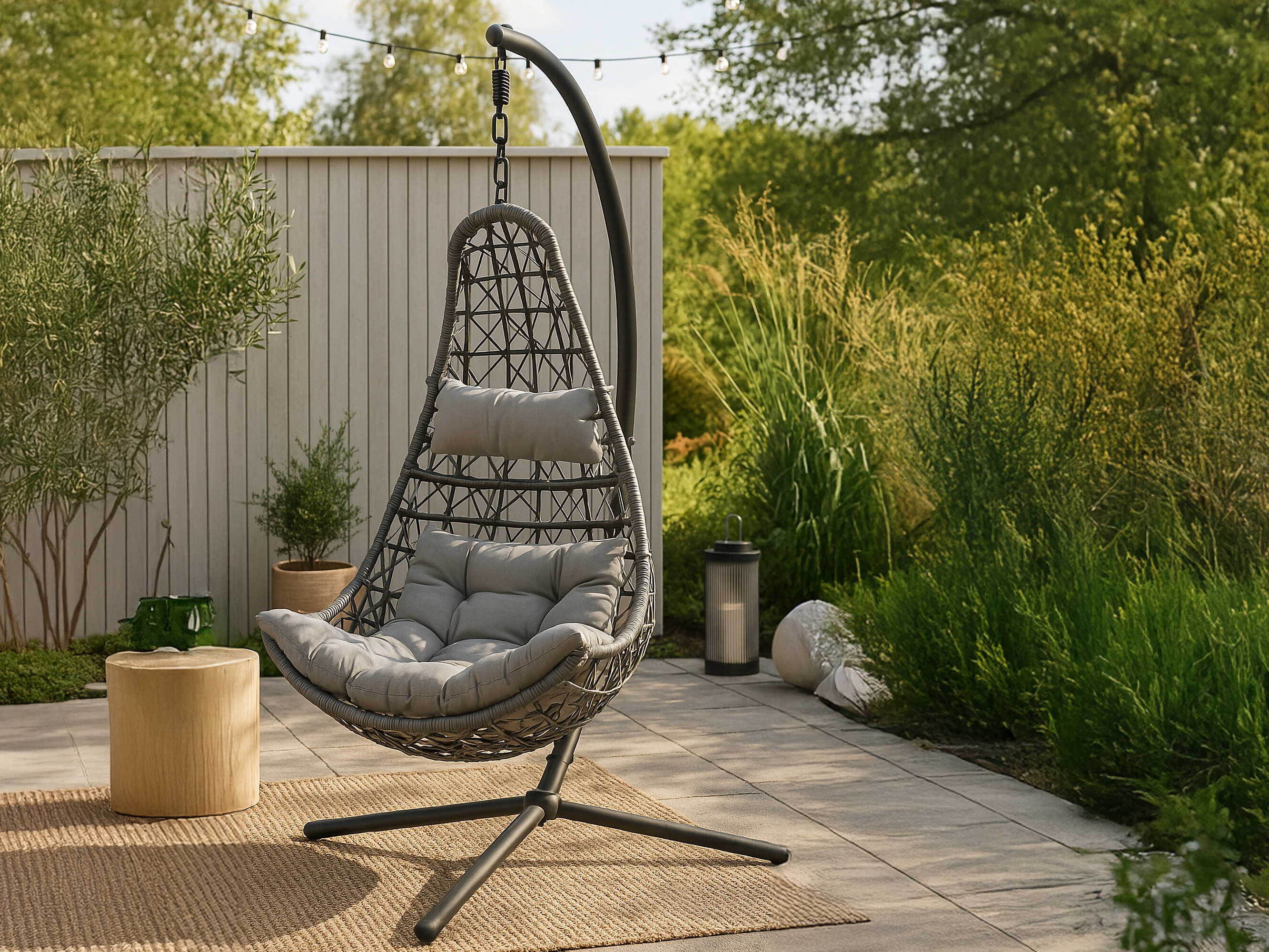 Подвесной стул Dallas 519 (Чёрный + Серый)