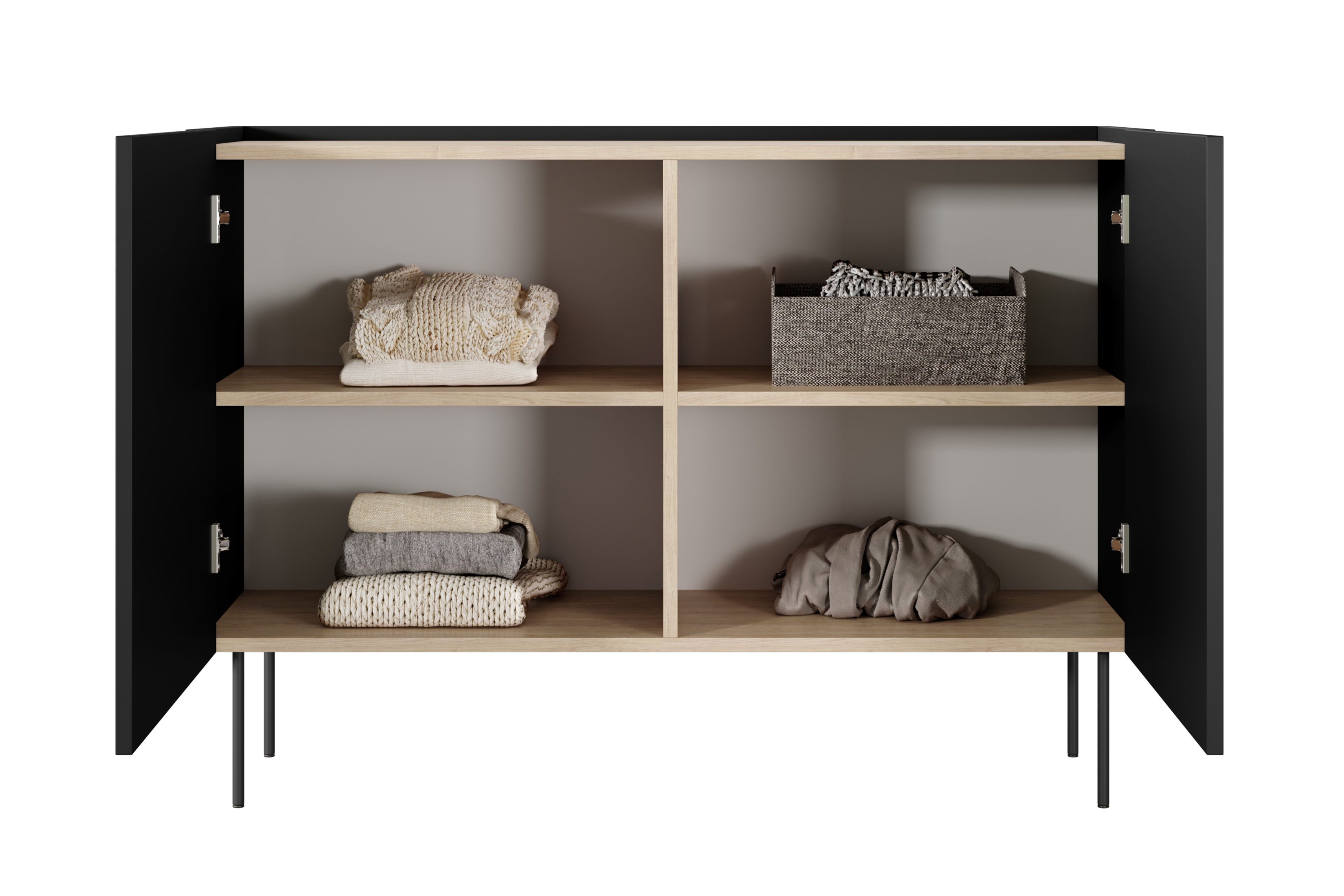 Skapis Tivdala 101 (Ozols + Matēts melns)