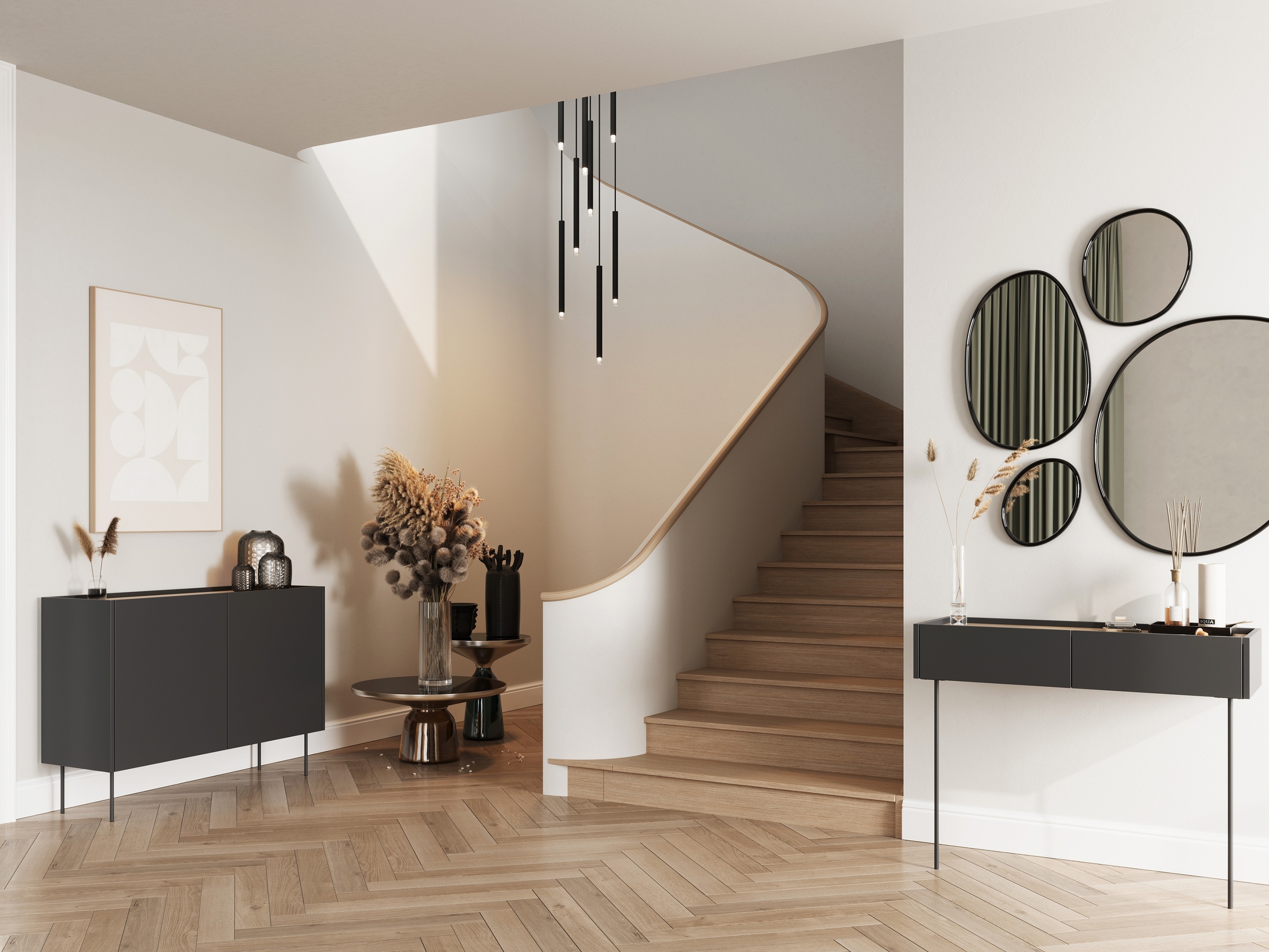 Skapis Tivdala 101 (Ozols + Matēts melns)