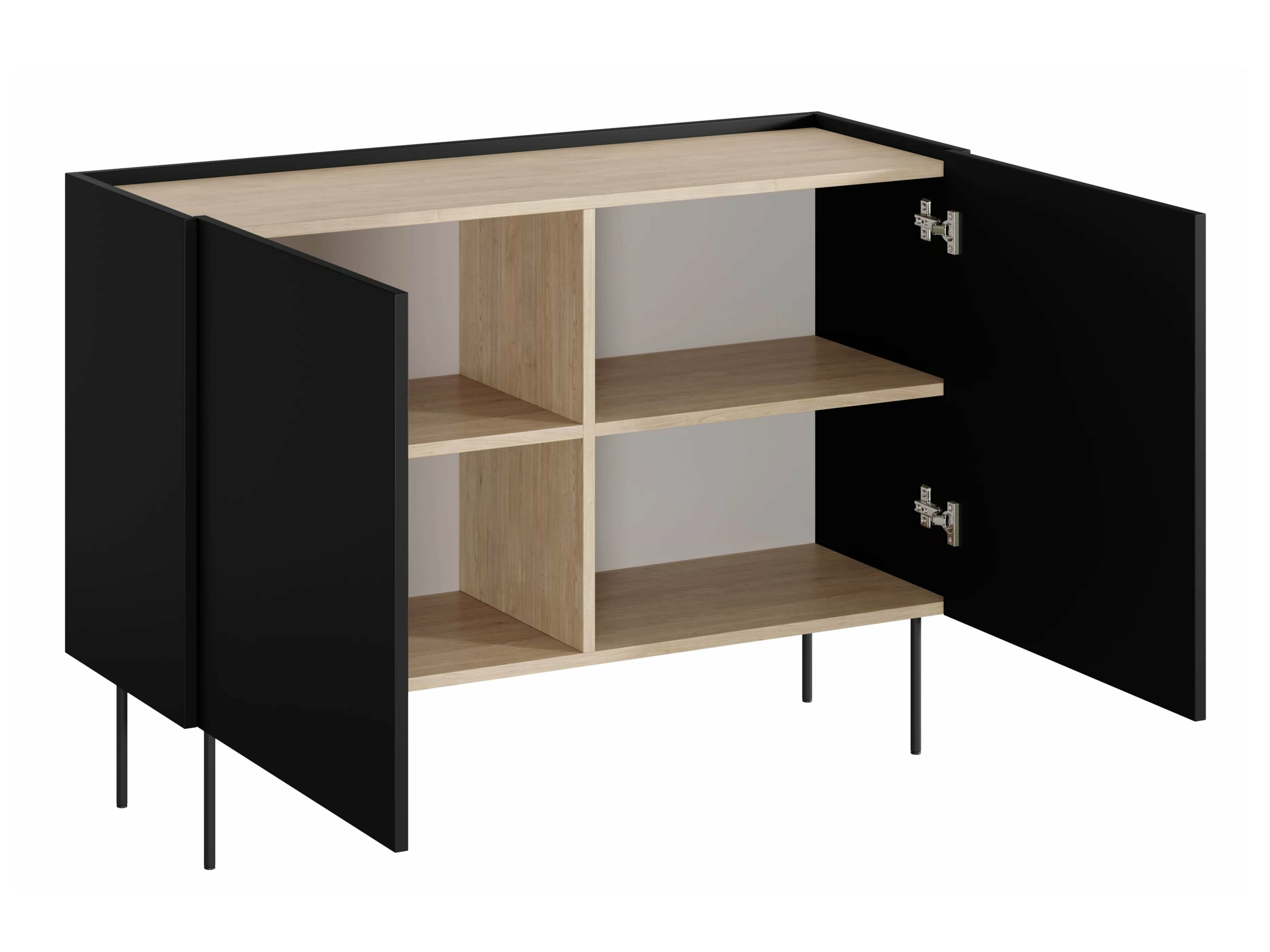 Skapis Tivdala 101 (Ozols + Matēts melns)