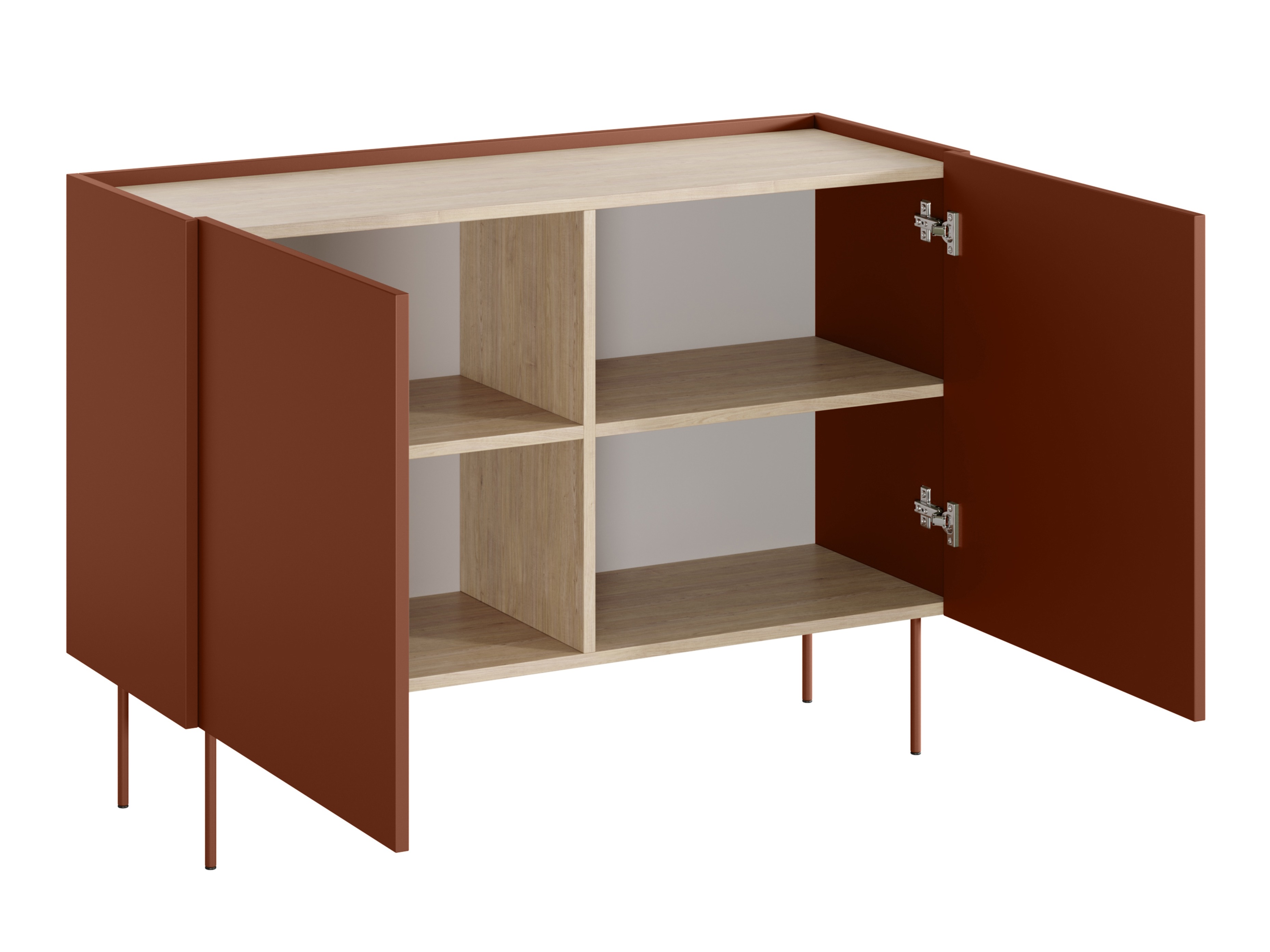 Skapis Tivdala 101 (Ozols + Matēts sarkans)