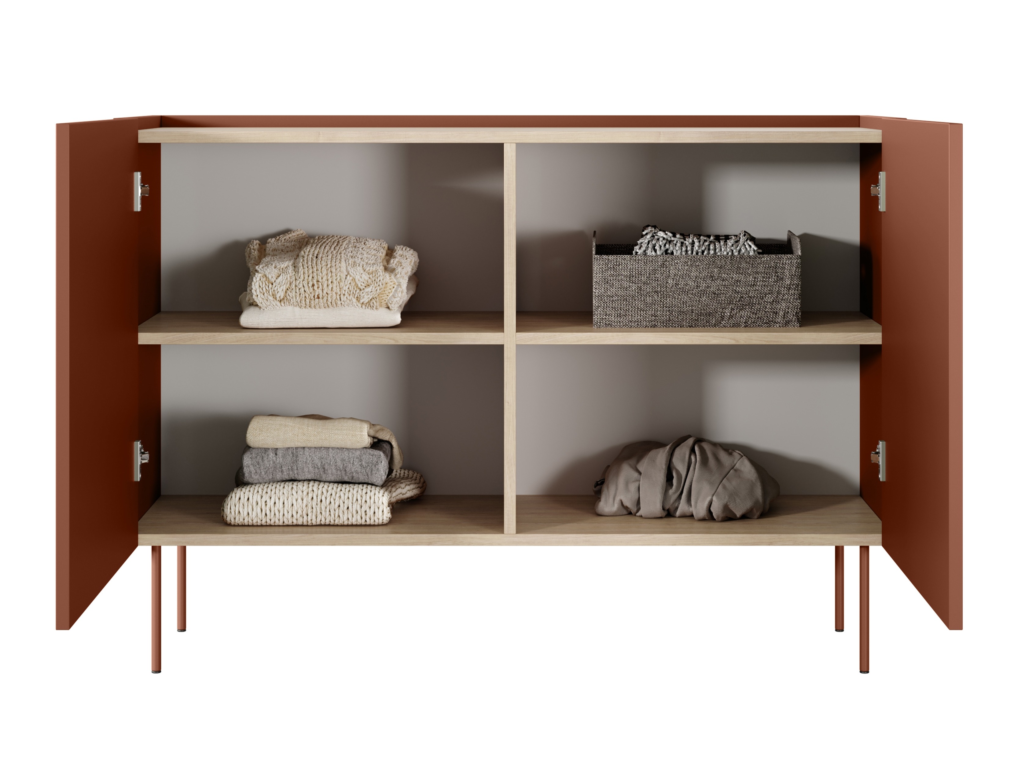 Skapis Tivdala 101 (Ozols + Matēts sarkans)