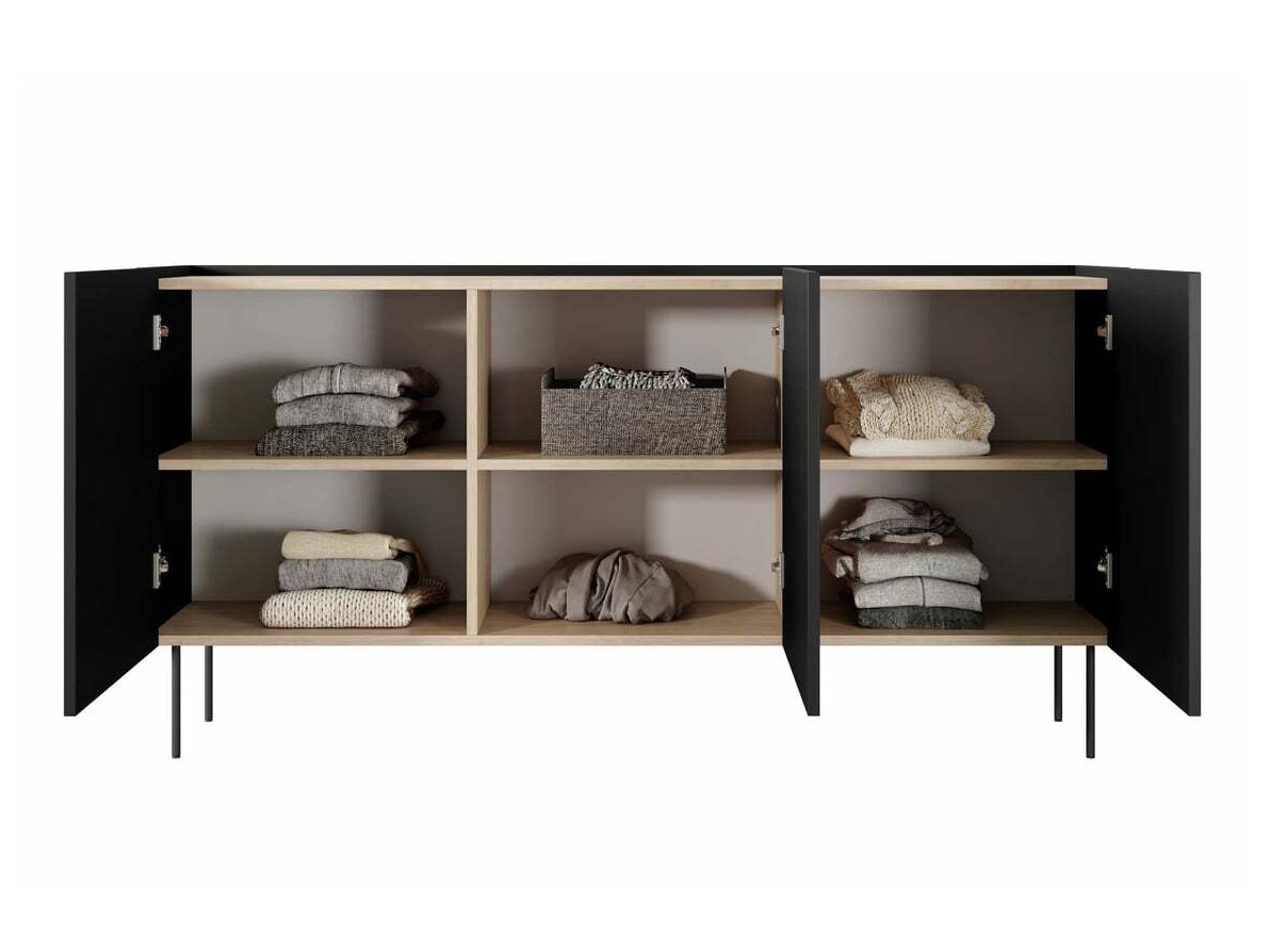 Skapis Tivdala 102 (Ozols + Matēts melns)