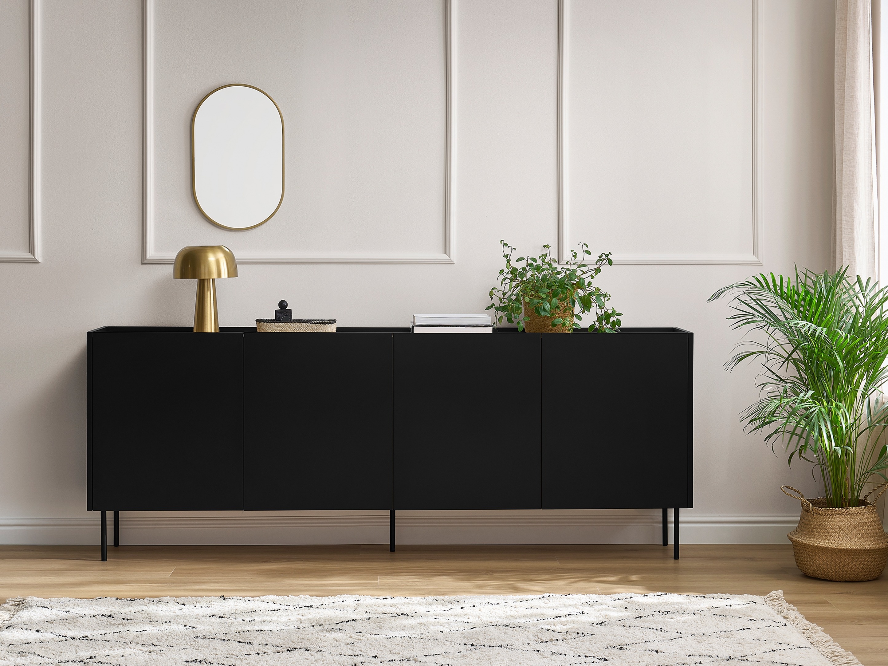 Шкафчик Tivdala 105 (Дуб + Матовый черный)