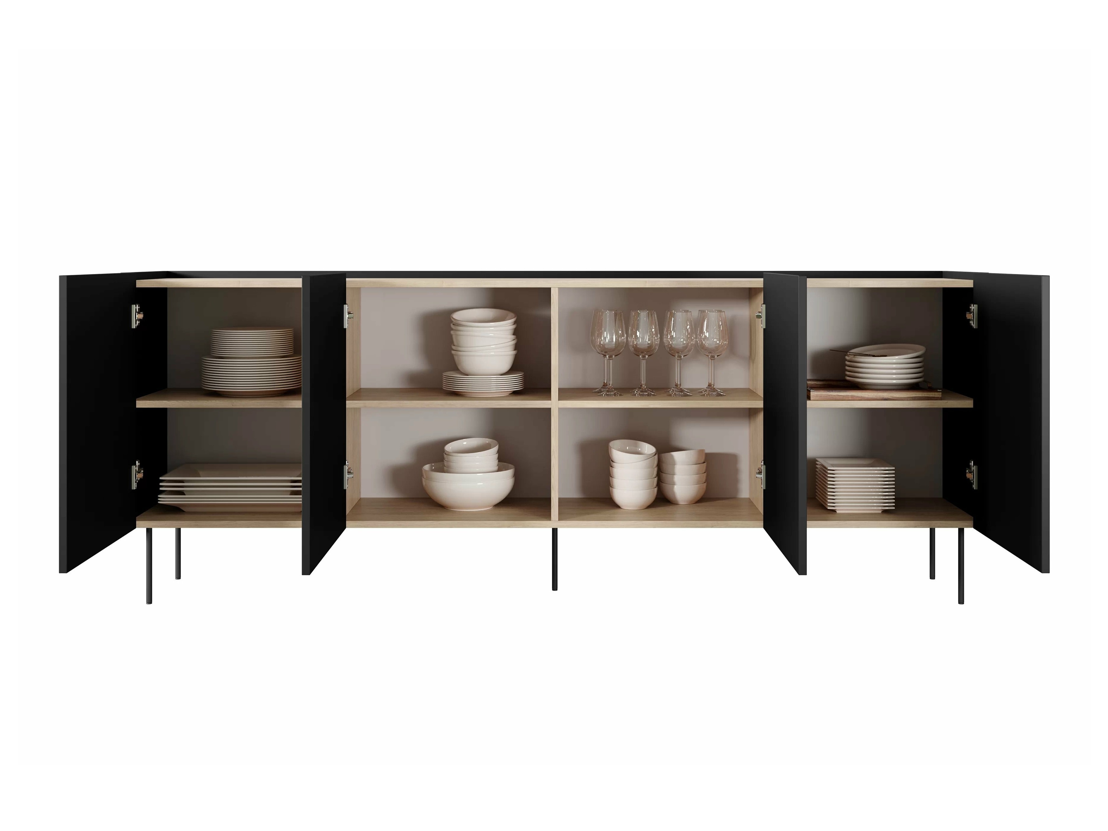 Шкафчик Tivdala 105 (Дуб + Матовый черный)