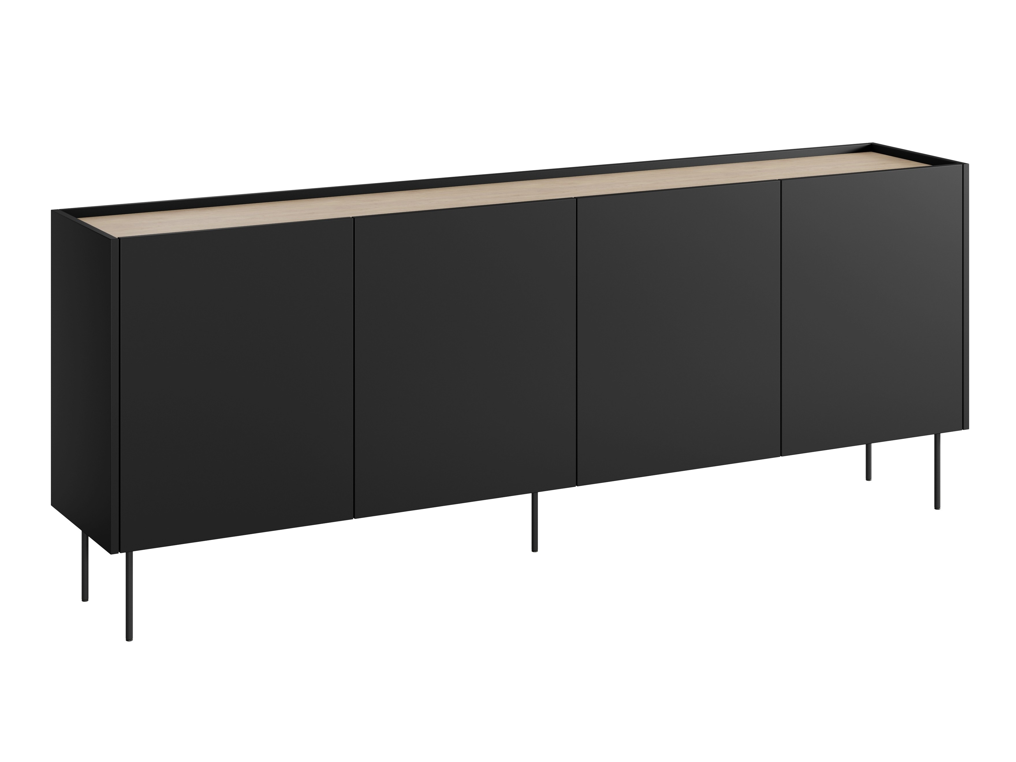 Skapis Tivdala 105 (Ozols + Matēts melns)