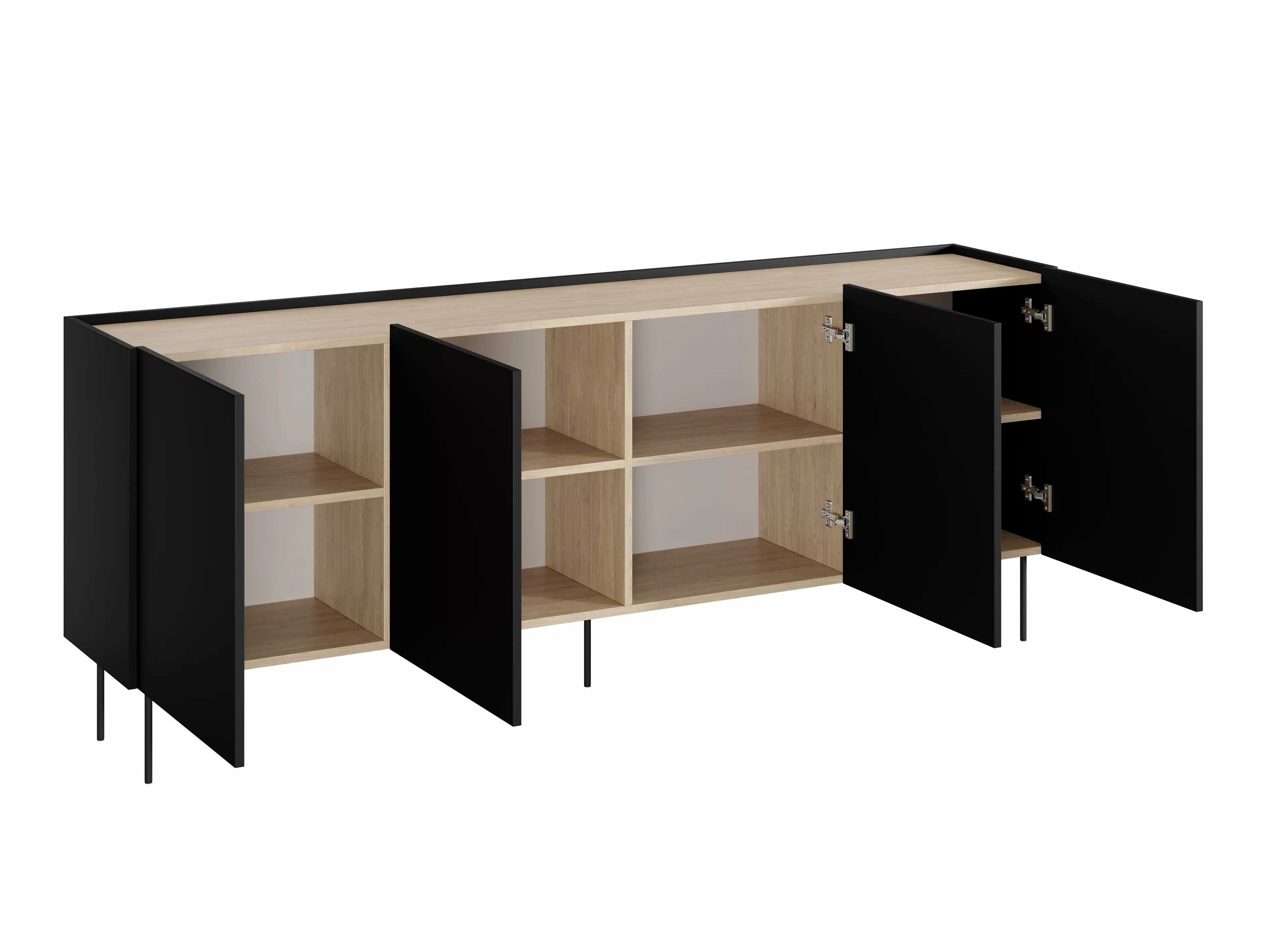 Skapis Tivdala 105 (Ozols + Matēts melns)