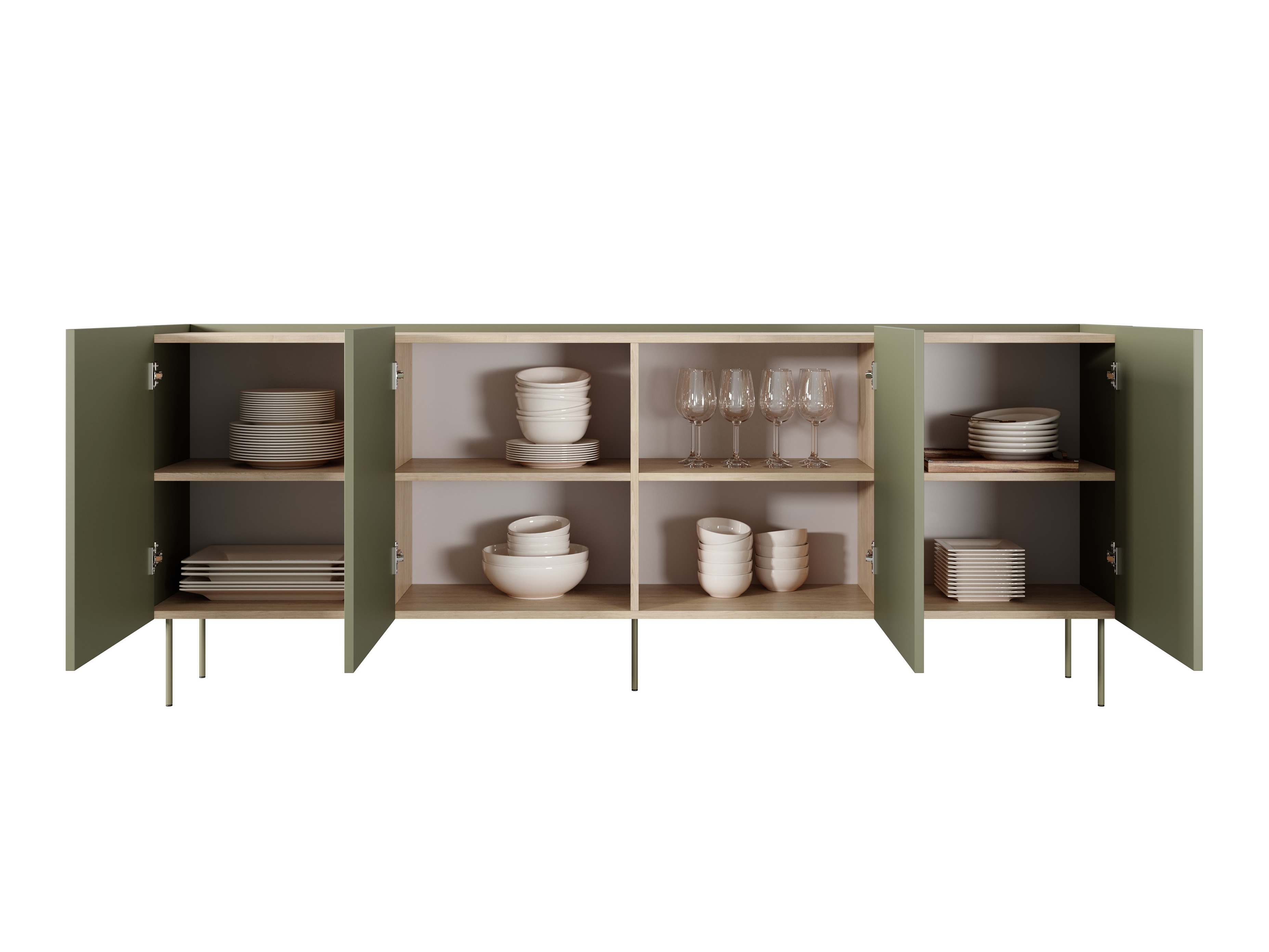 Skapis Tivdala 105 (Ozols + Matēts zaļš)