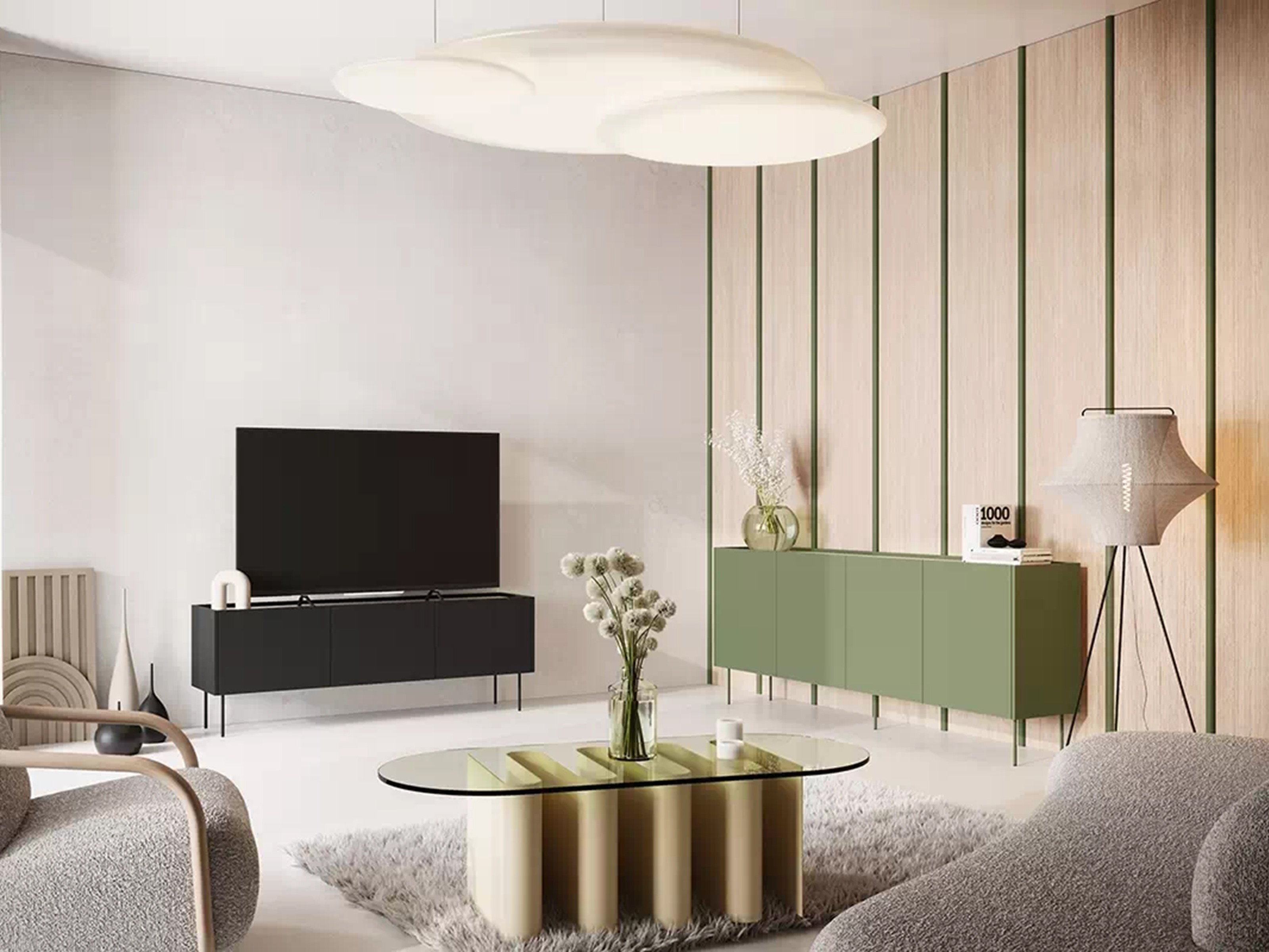 Skapis Tivdala 105 (Ozols + Matēts zaļš)