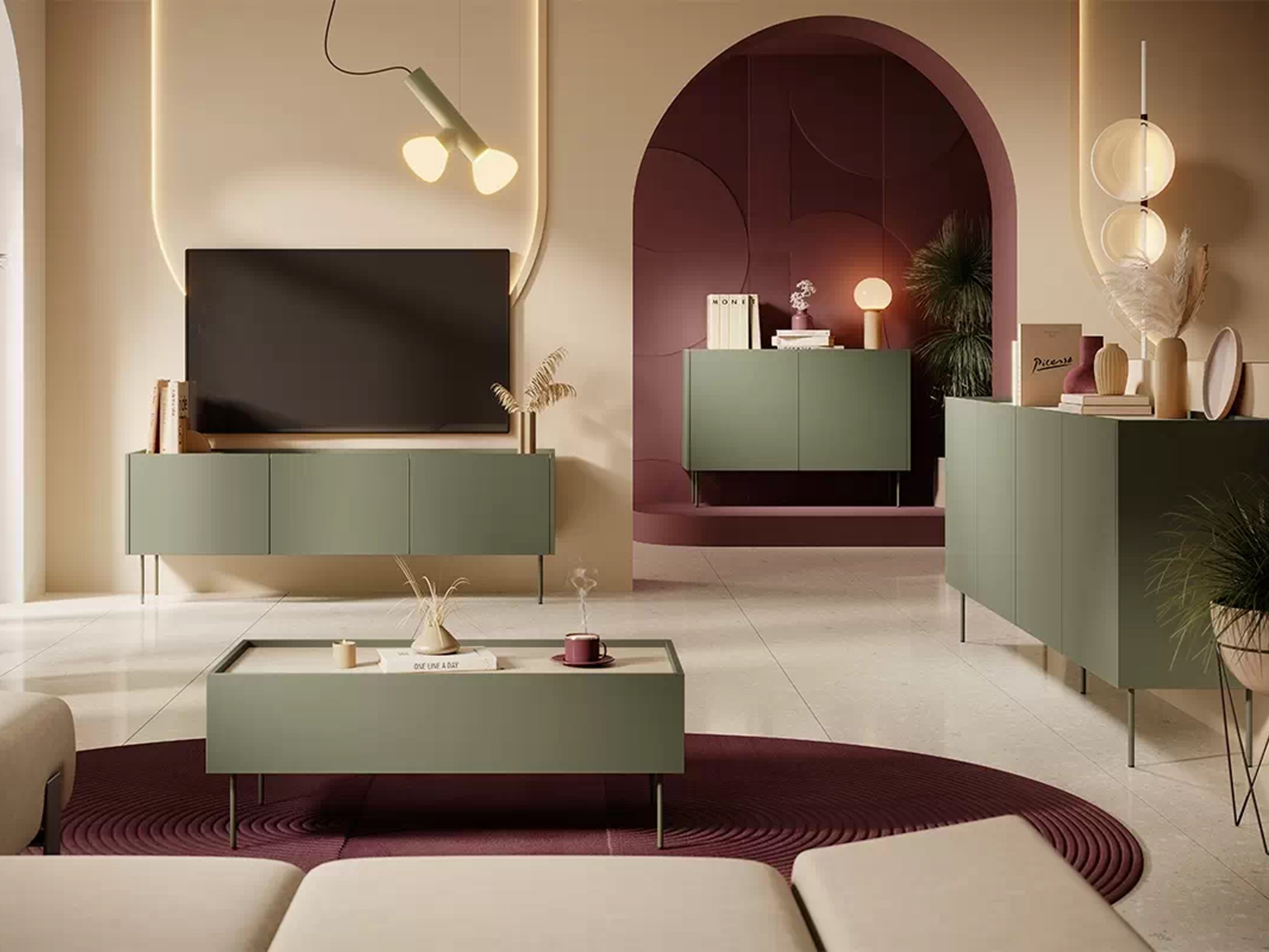 Skapis Tivdala 105 (Ozols + Matēts zaļš)