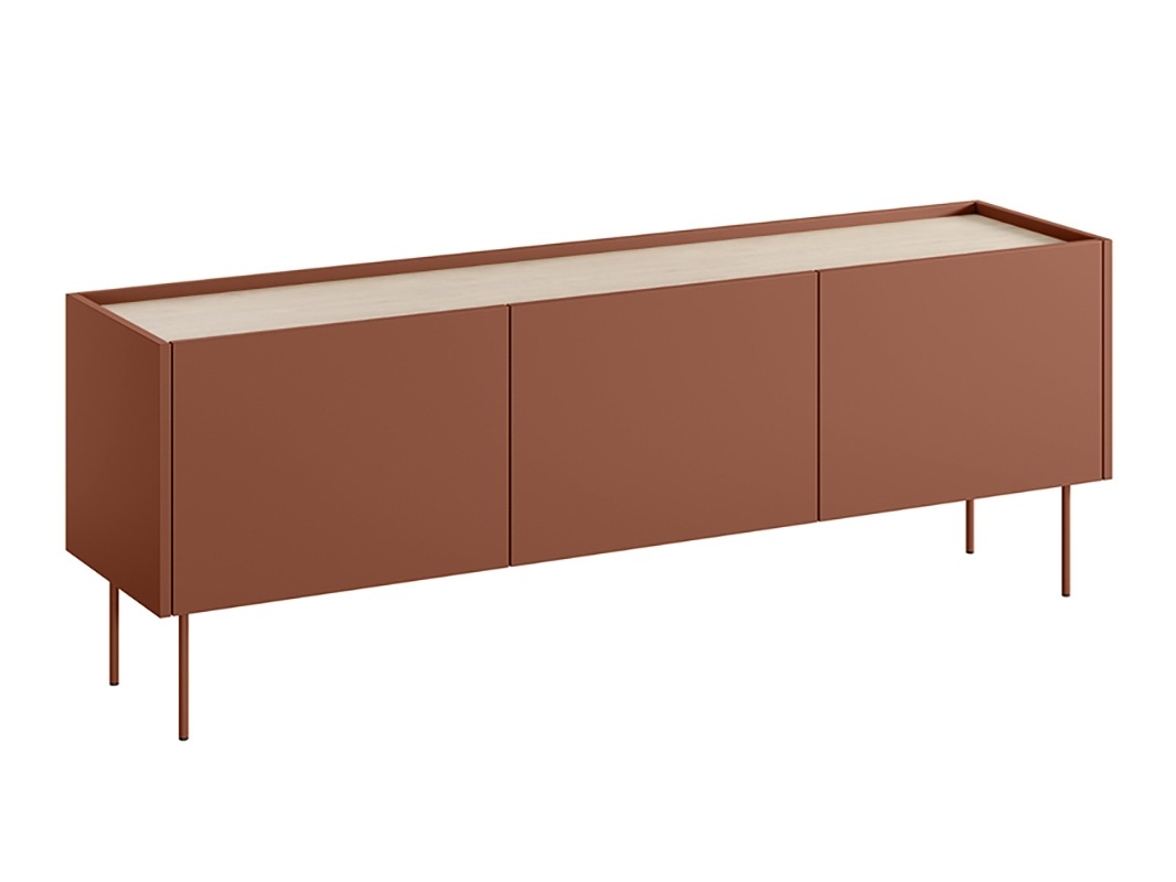 TV galds Tivdala 106 (Matēts sarkans + Ozols)