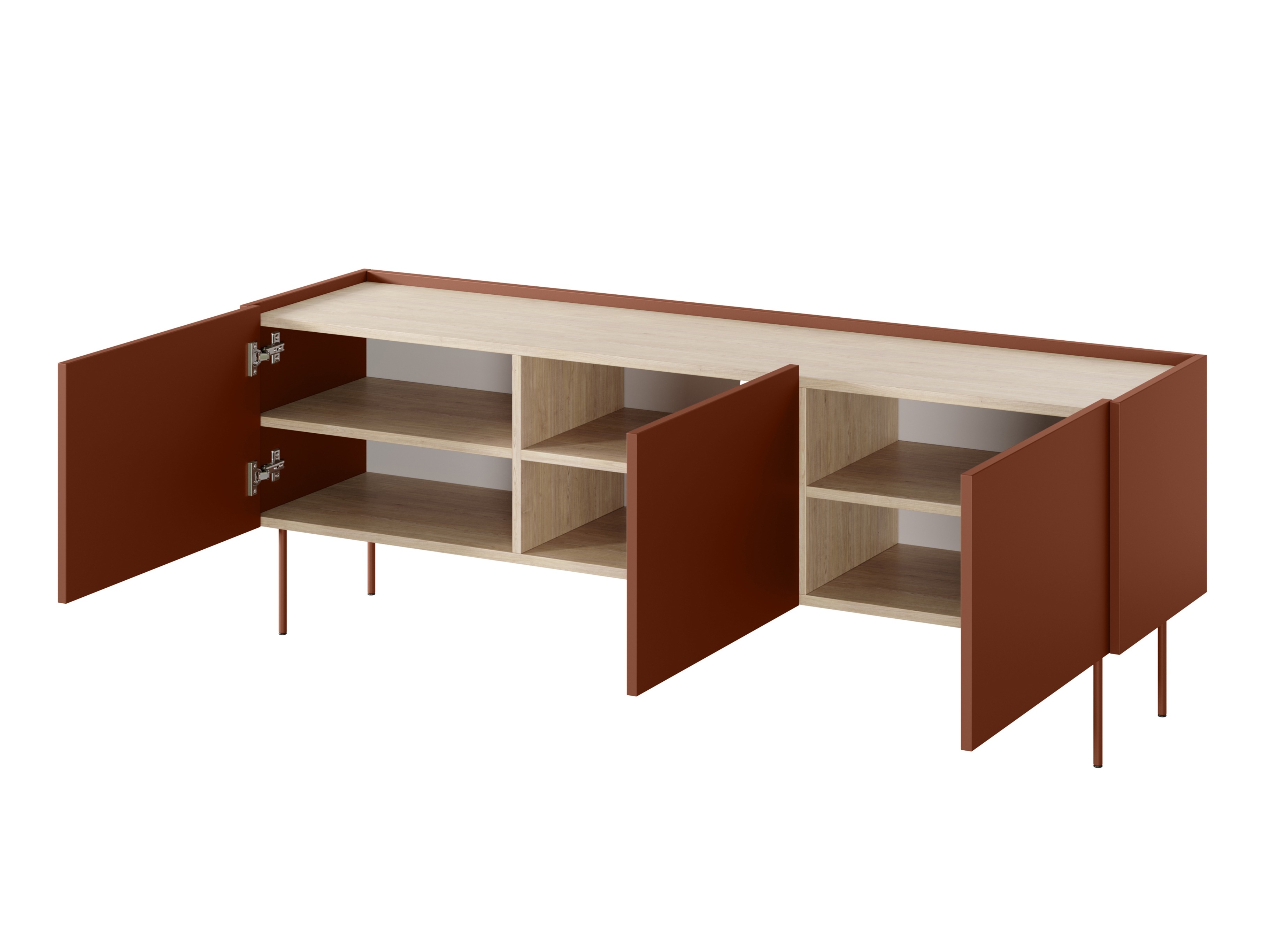 TV galds Tivdala 106 (Matēts sarkans + Ozols)