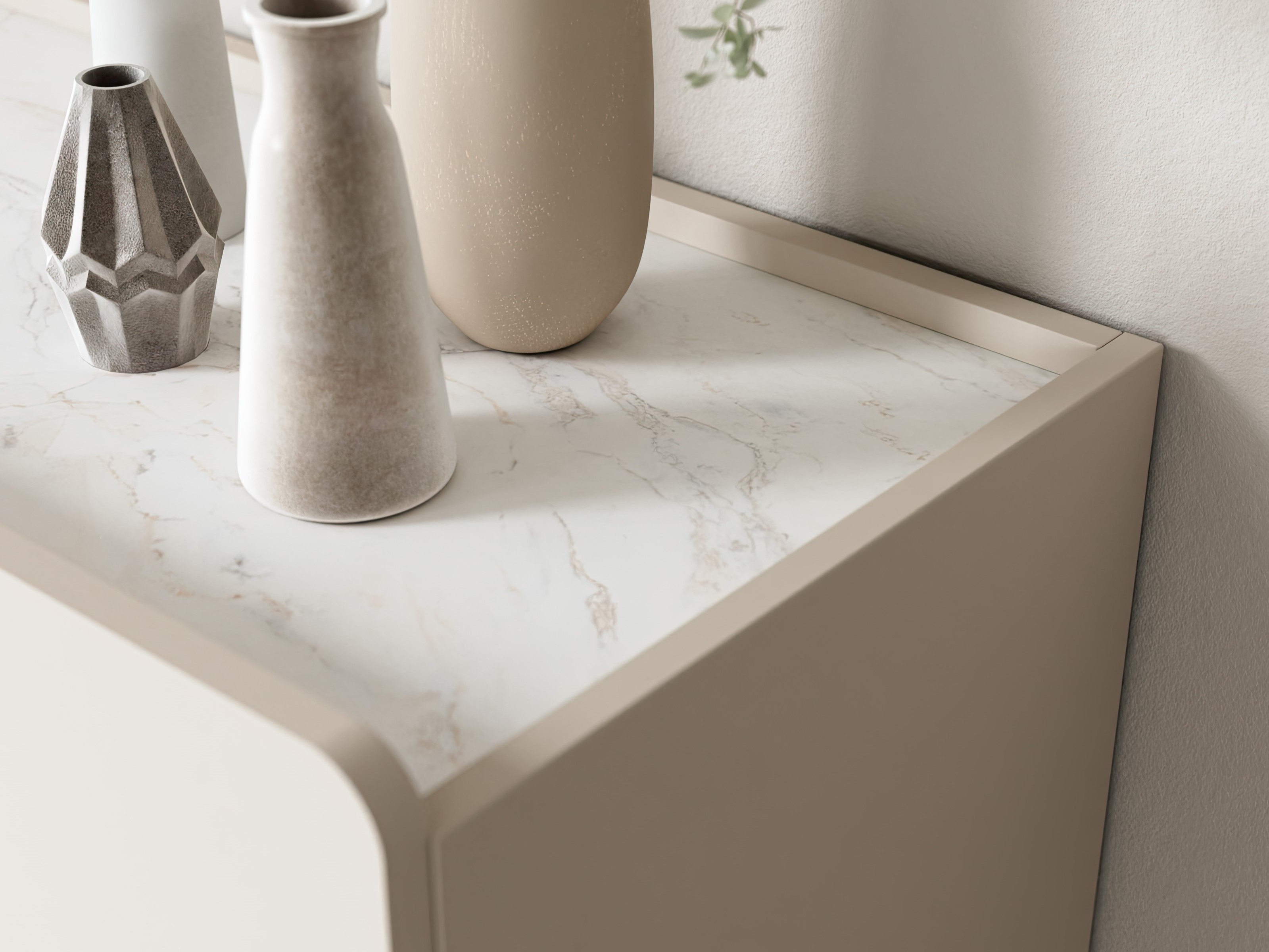 ТВ тумба Etrvero 100 (Кашемир + Белый мрамор)