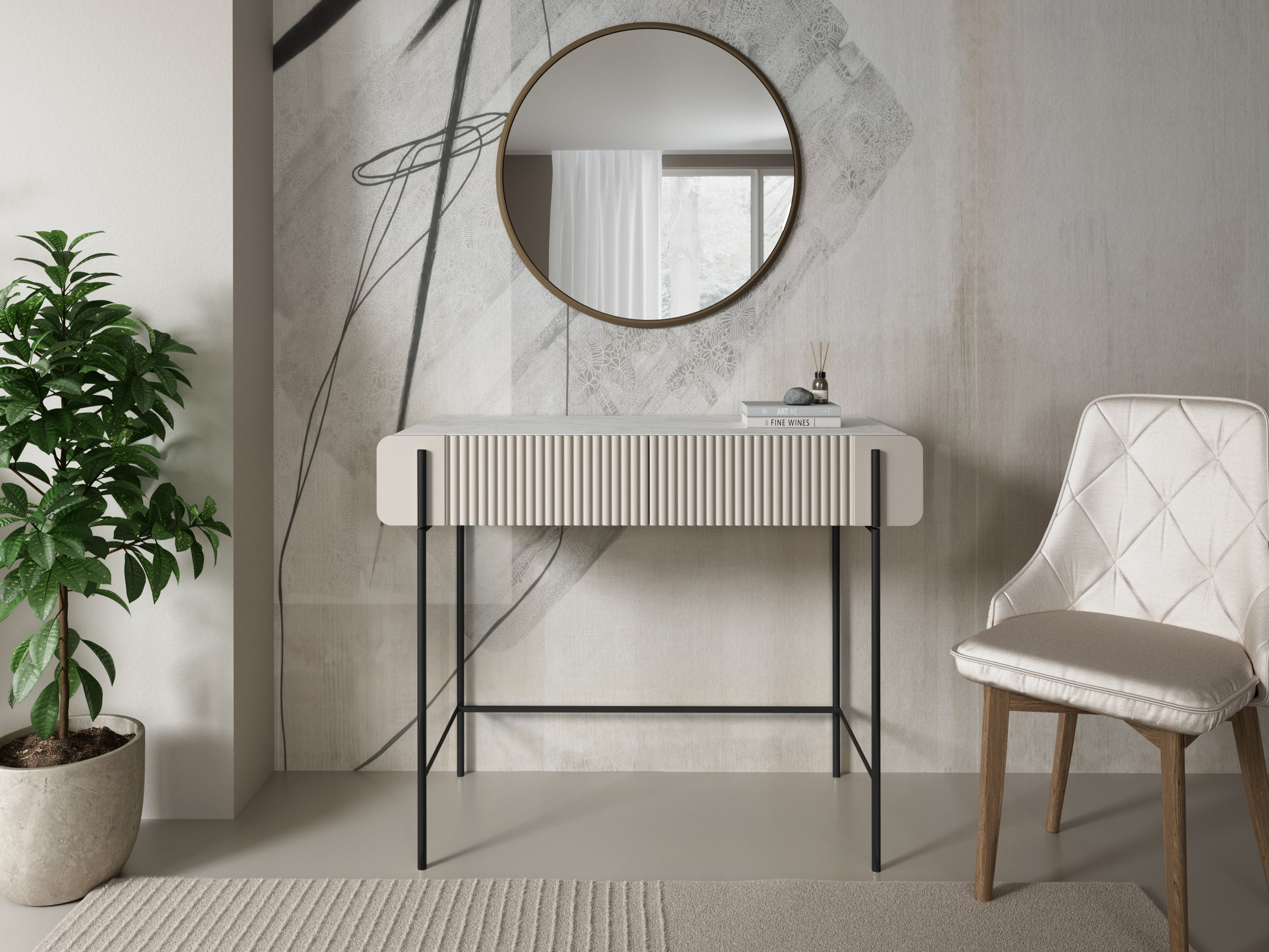 Консоль Etrvero 102 (Кашемир + Белый мрамор)