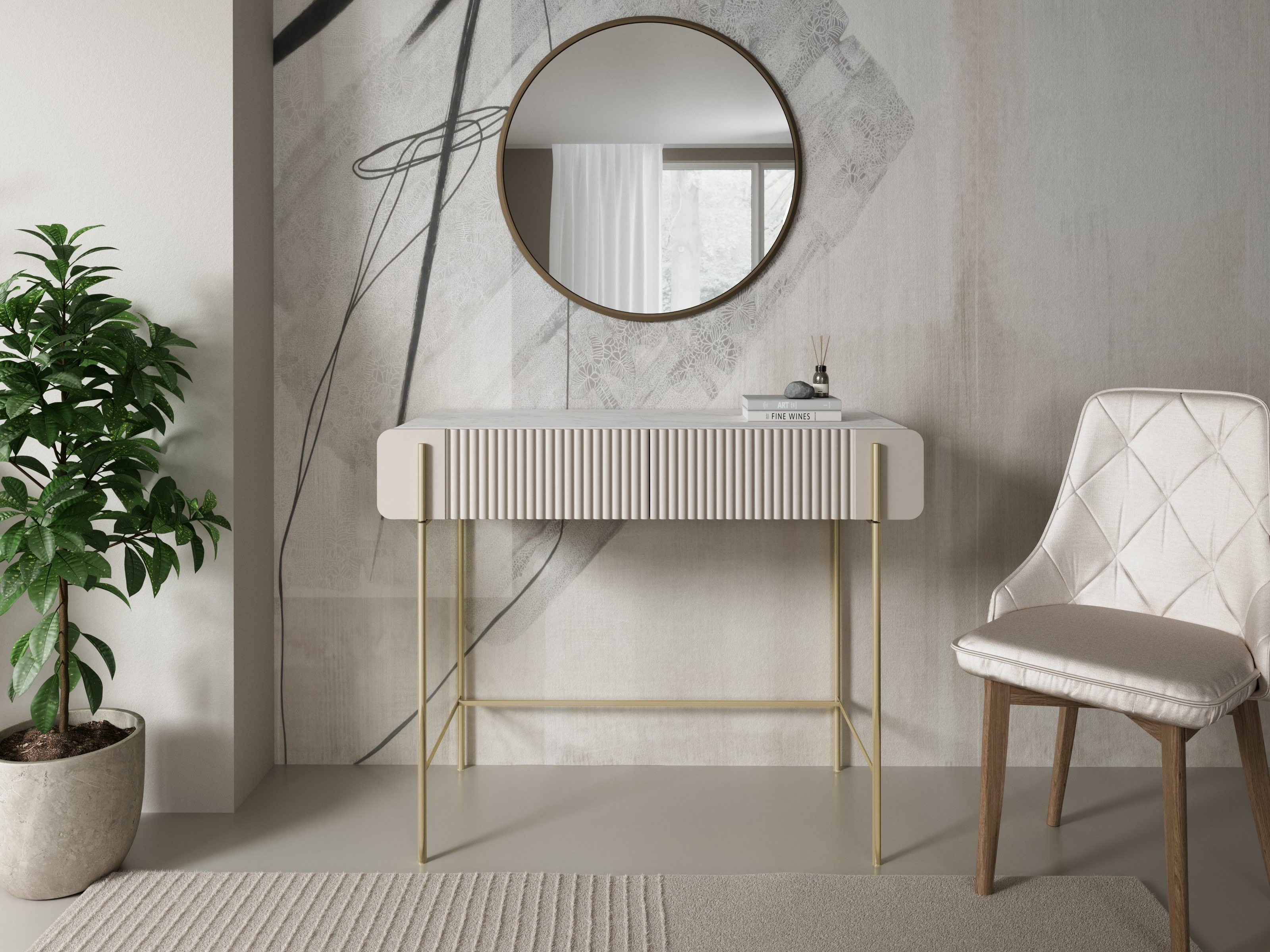 Konsole Etrvero 102 (Kašmirs + Balts marmors)