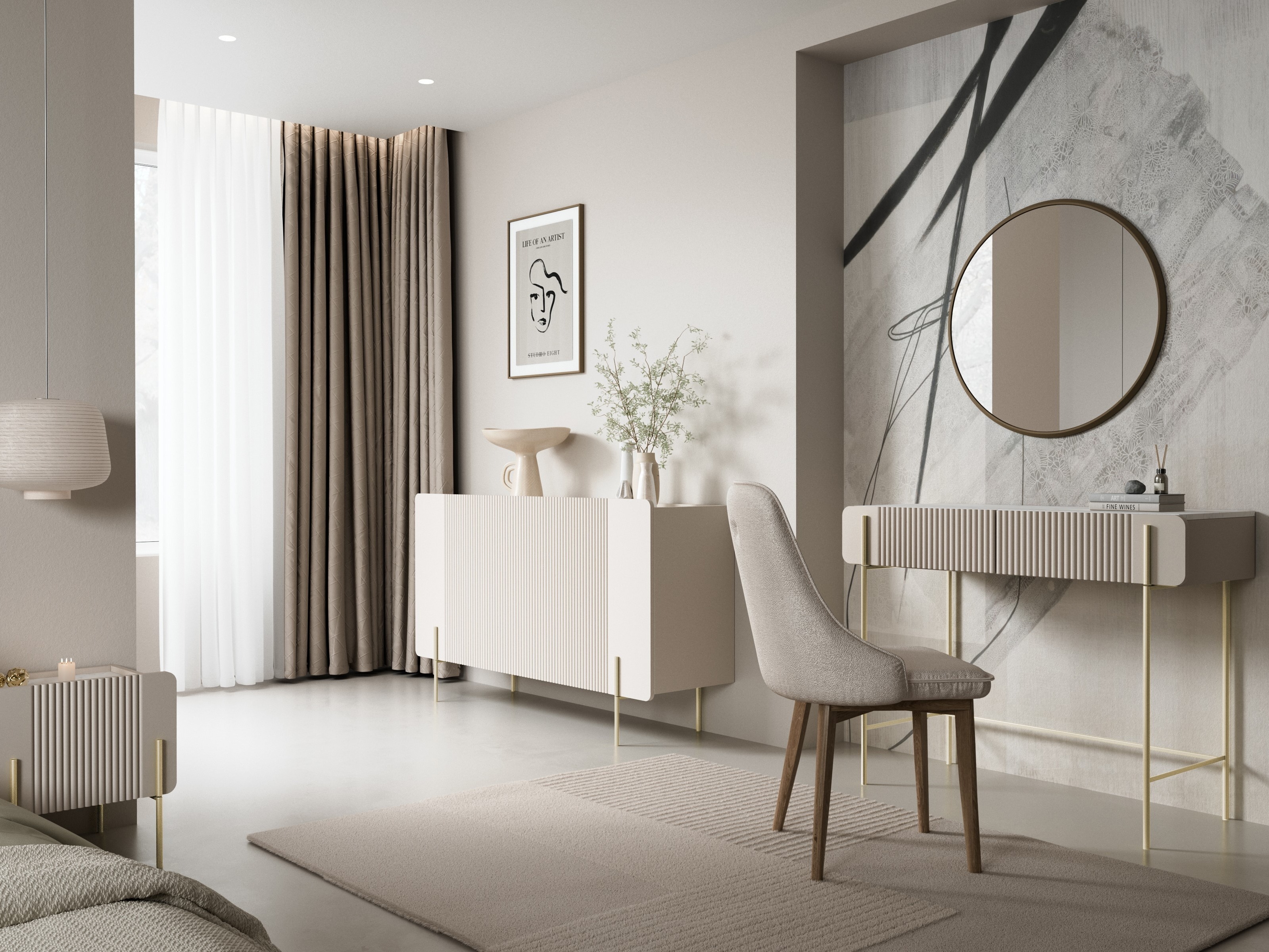 Konsole Etrvero 102 (Kašmirs + Balts marmors)