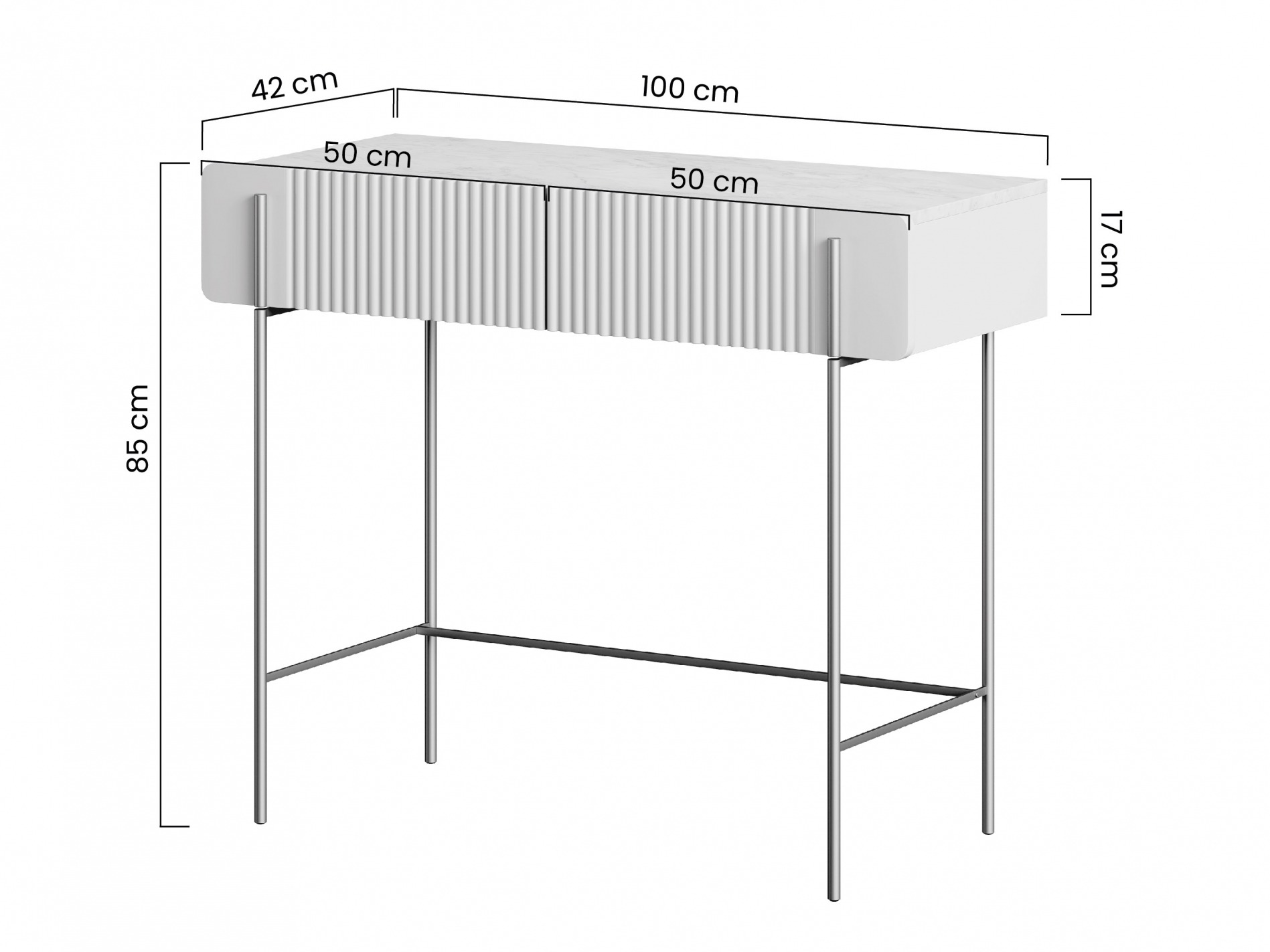 Konsole Etrvero 102 (Kašmirs + Balts marmors)