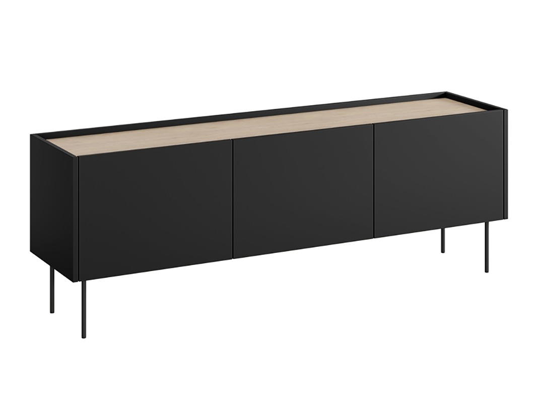 TV galds Tivdala 106 (Matēts melns + Ozols)