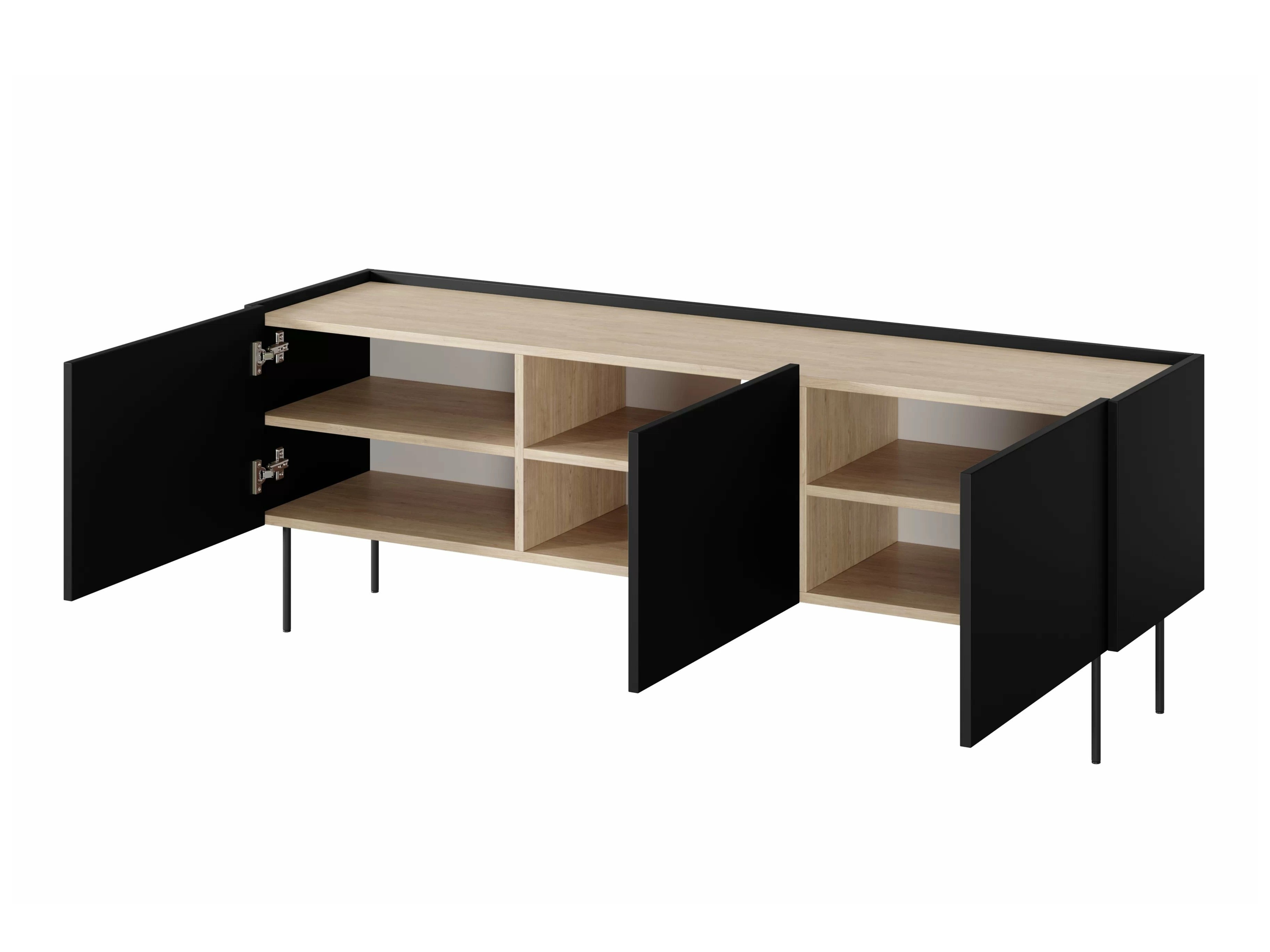 TV galds Tivdala 106 (Matēts melns + Ozols)