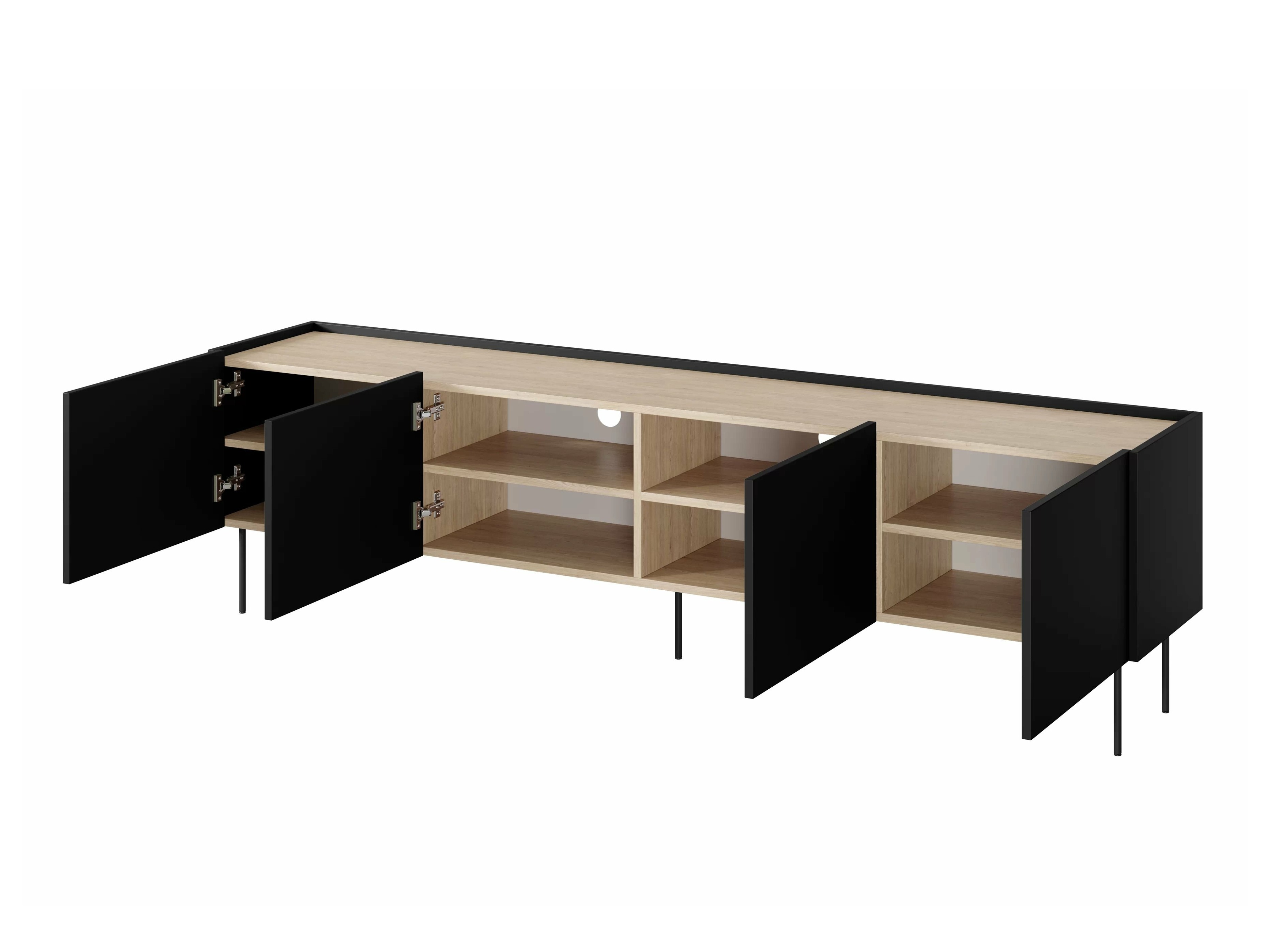 TV galds Tivdala 107 (Matēts melns + Ozols)