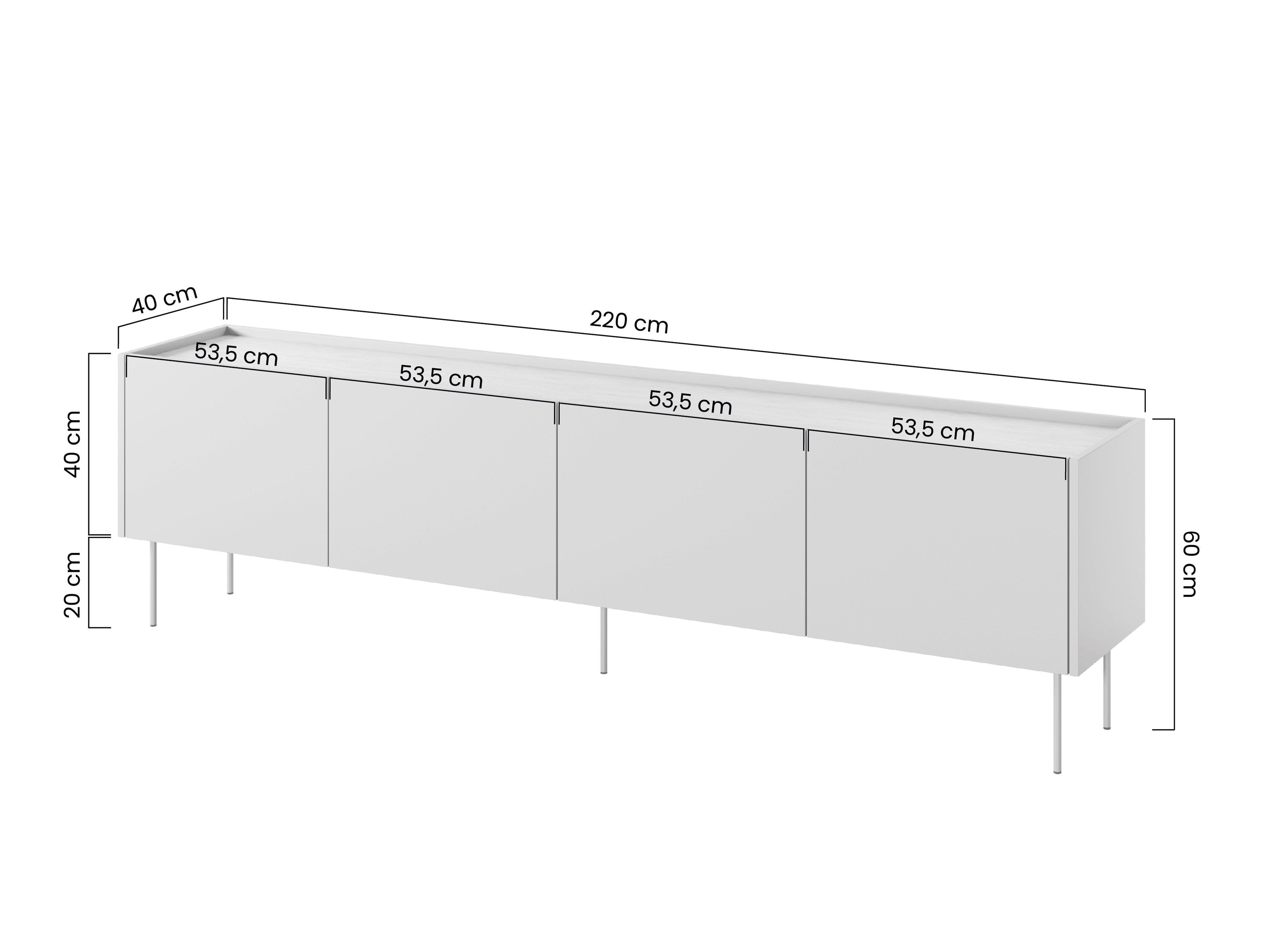TV galds Tivdala 107 (Matēts melns + Ozols)