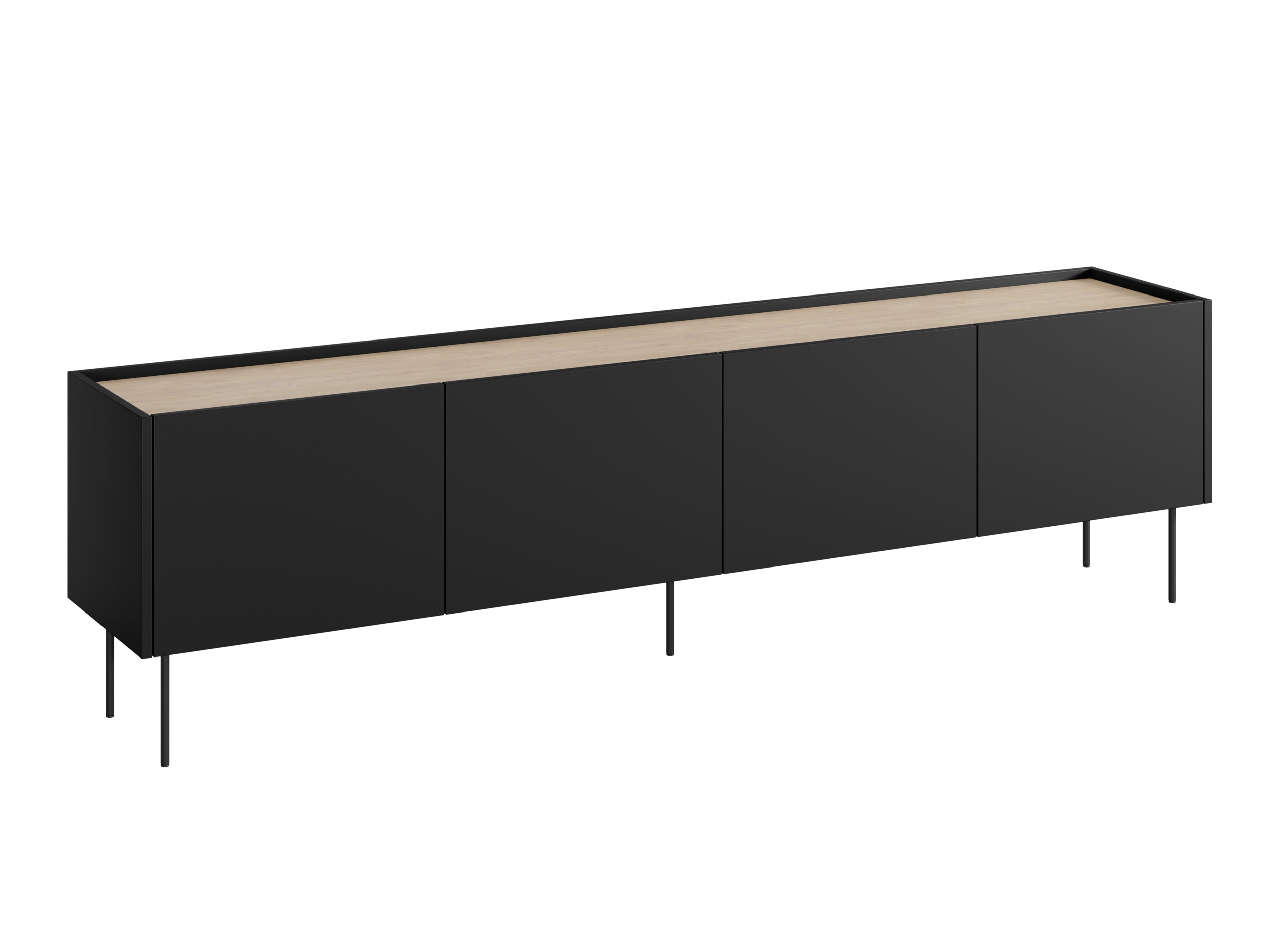 TV galds Tivdala 107 (Matēts melns + Ozols)