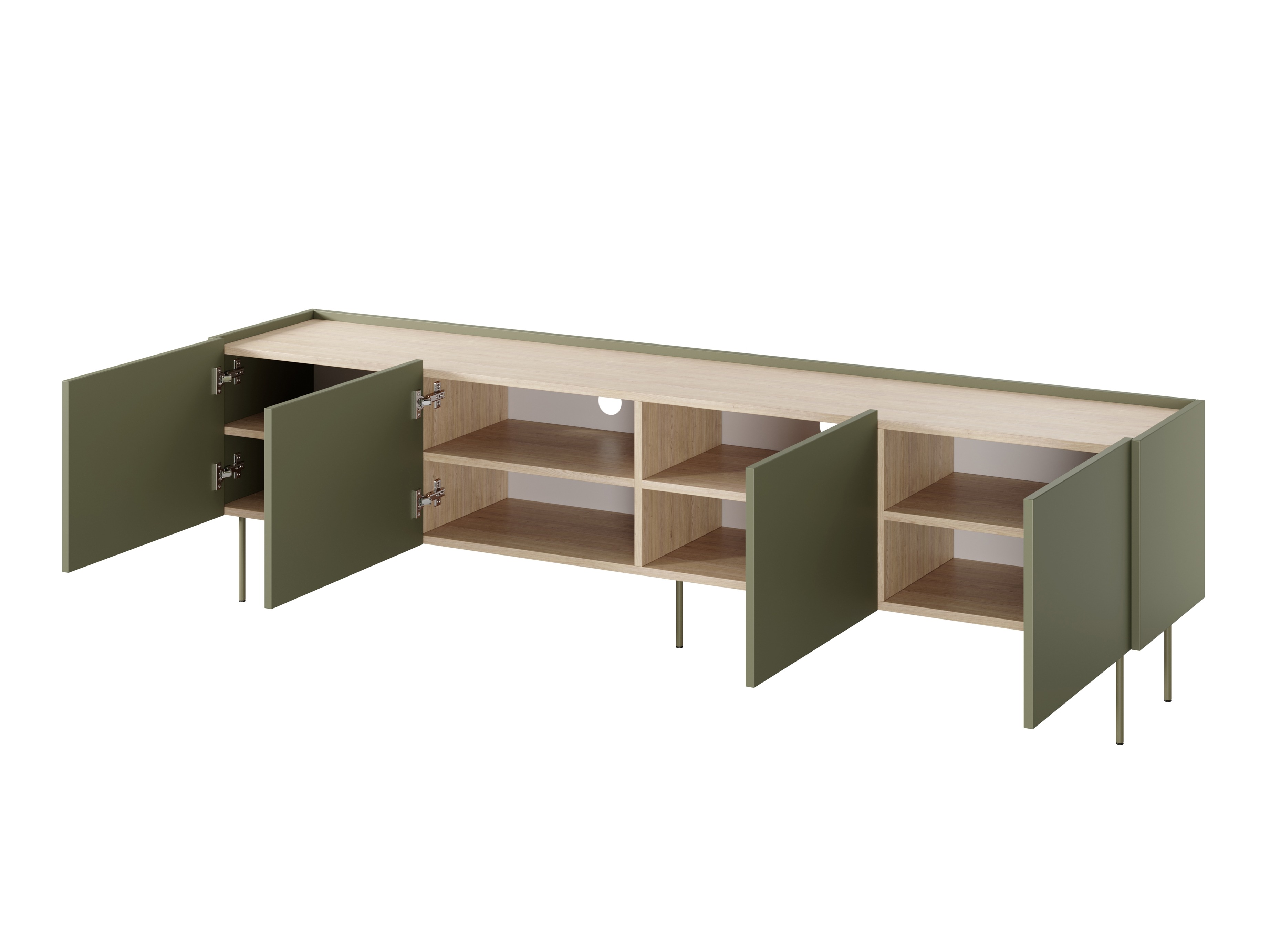 TV galds Tivdala 107 (Matēts zaļš + Ozols)