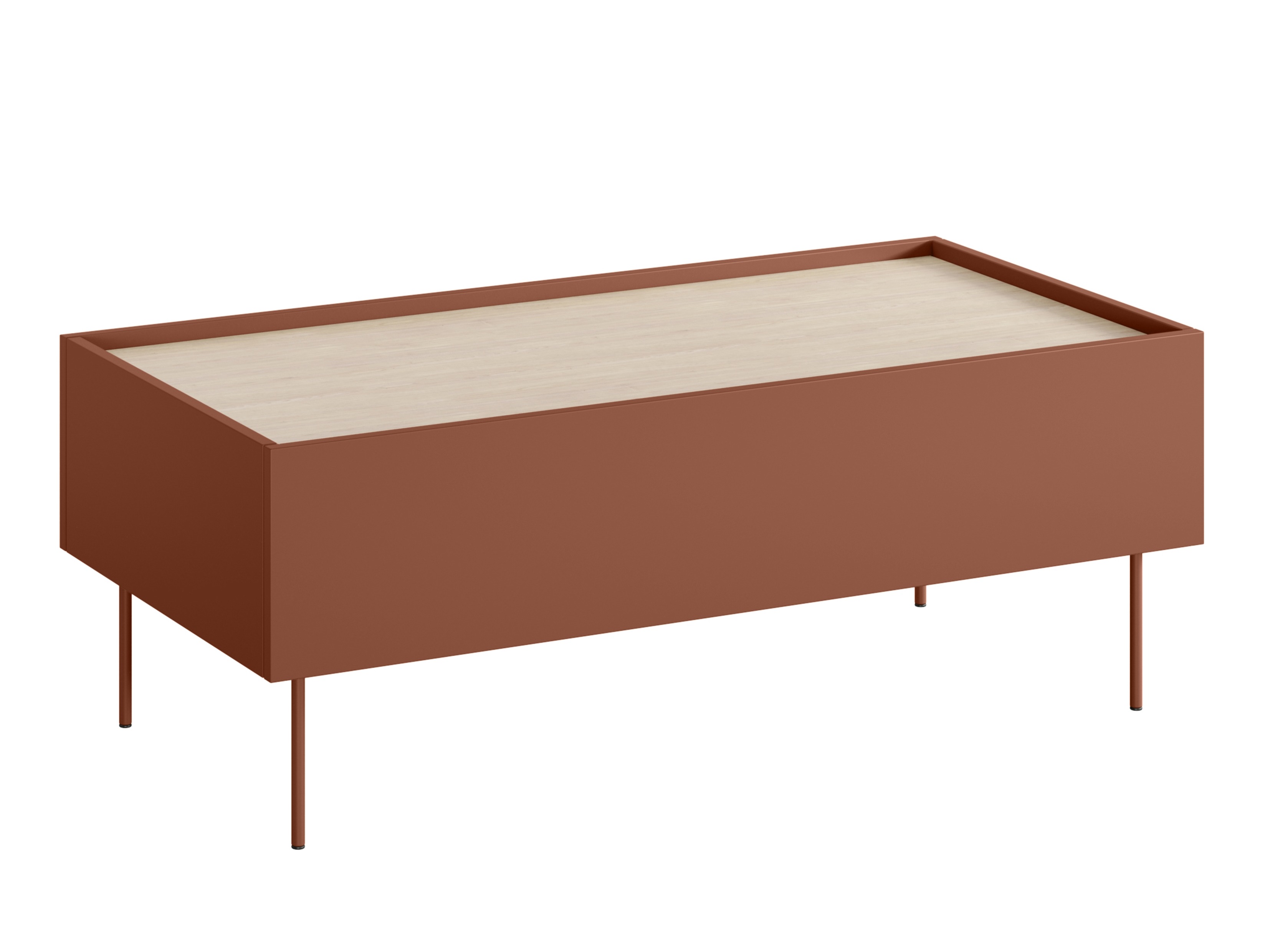 Журнальный столик Tivdala 108 (Дуб + Матово-красный)