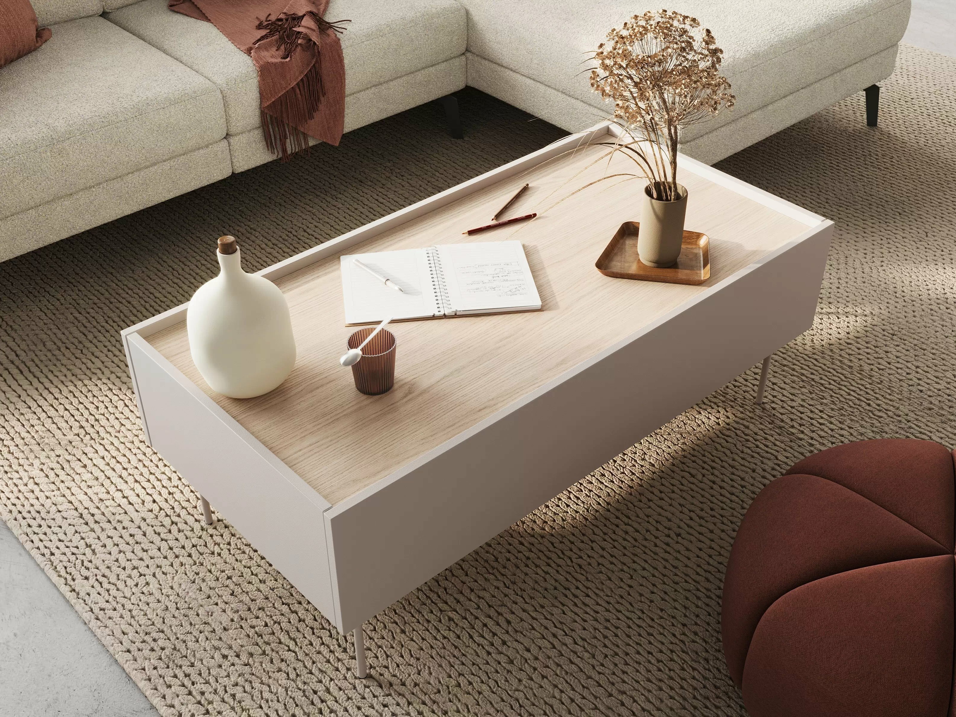 Žurnālu galdiņš Tivdala 108 (Ozols + Kašmirs)