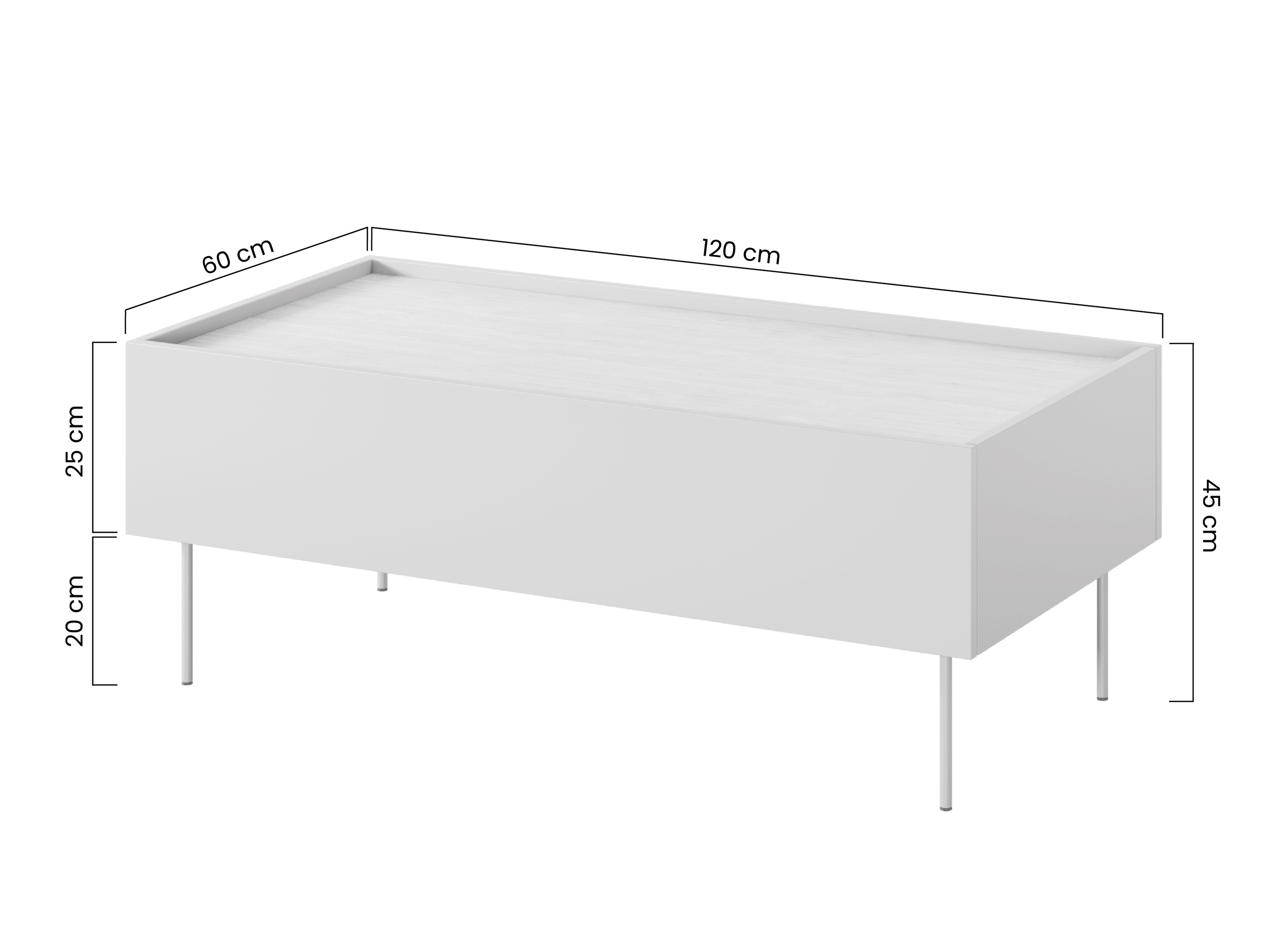 Žurnālu galdiņš Tivdala 108 (Ozols + Matēts sarkans)