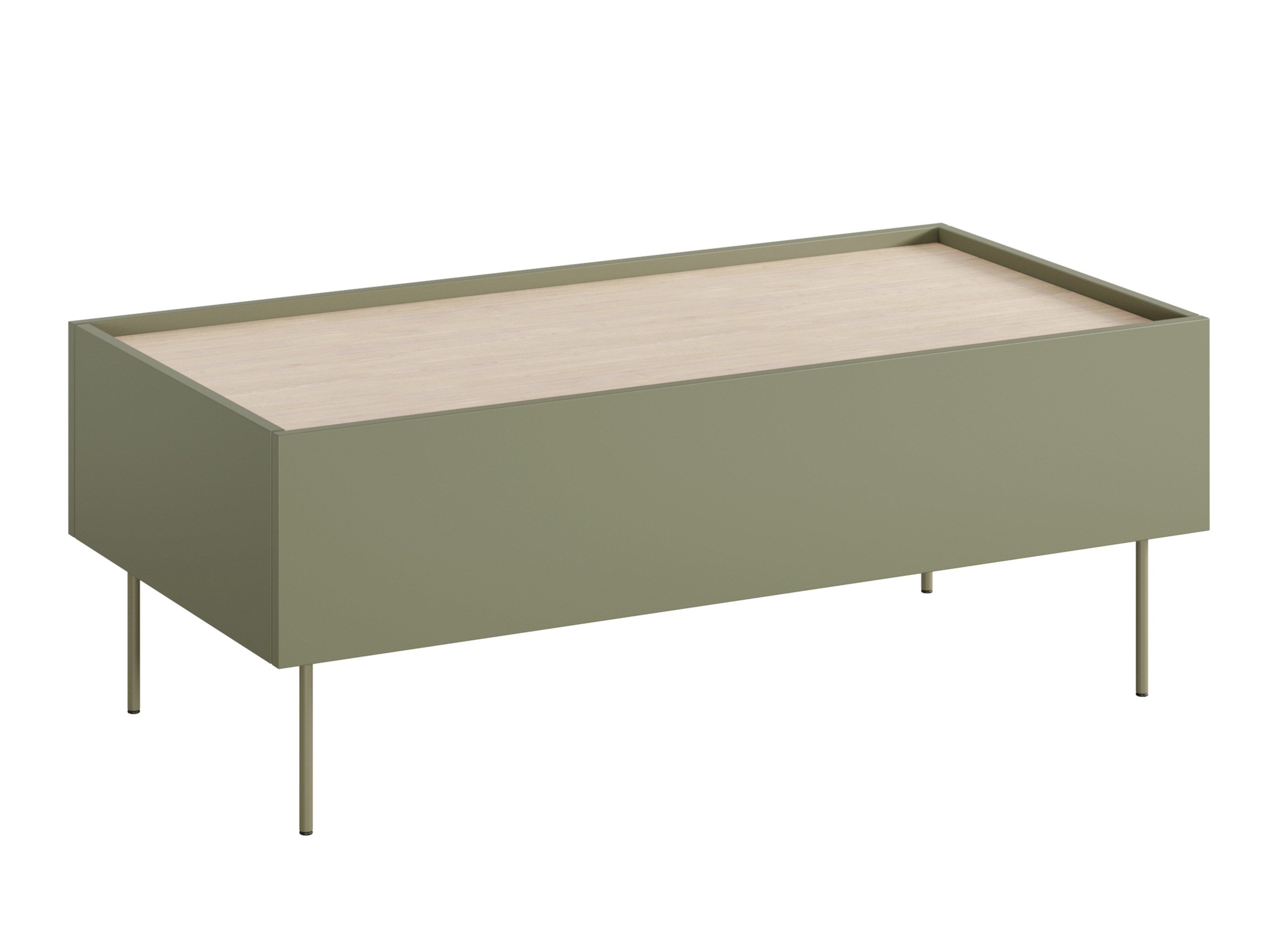 Žurnālu galdiņš Tivdala 108 (Ozols + Matēts zaļš)